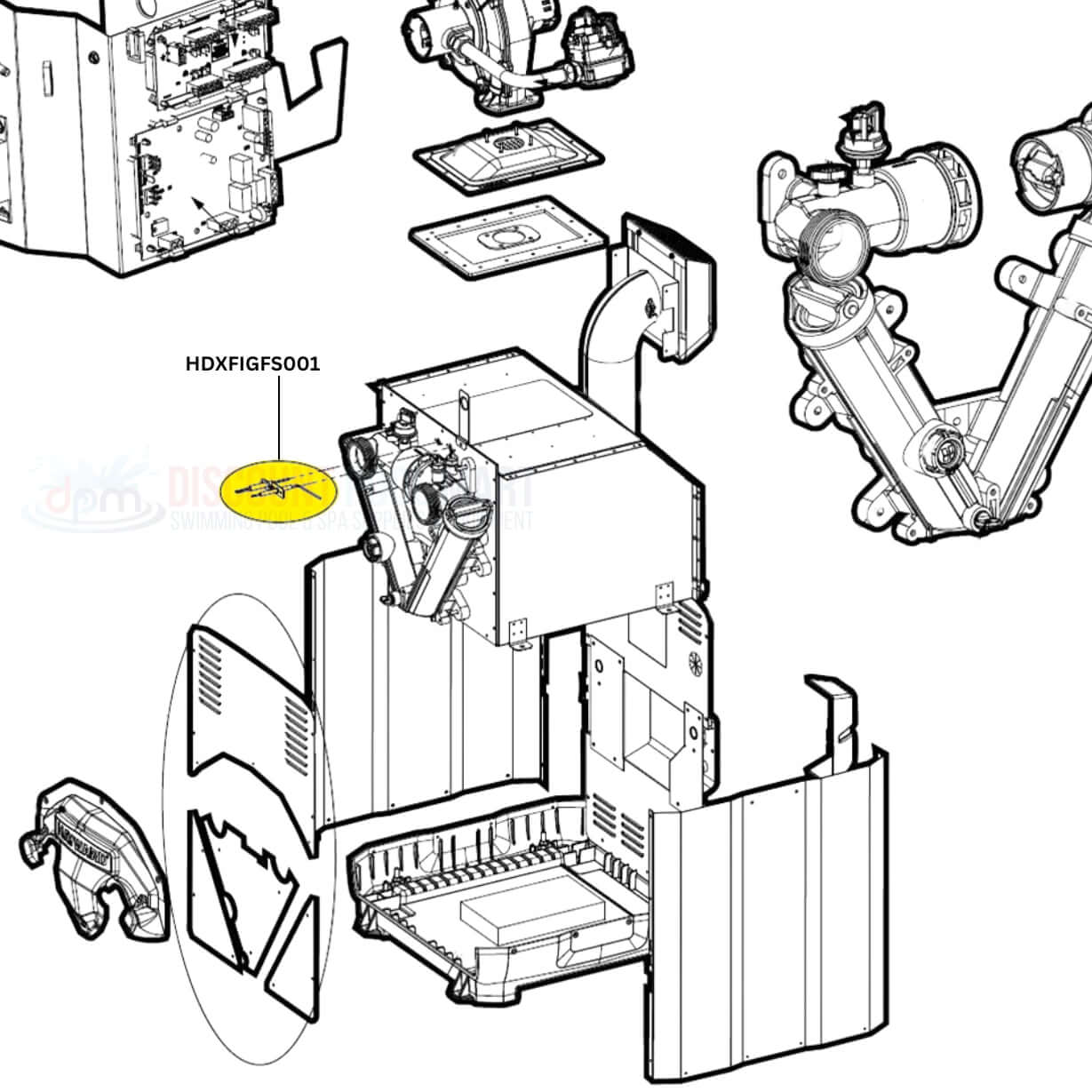 Hayward Ignition Kit & Flame Sensor HDXFIGFS001 for HDF400 heaters, from Discount Pool Mart DPM.