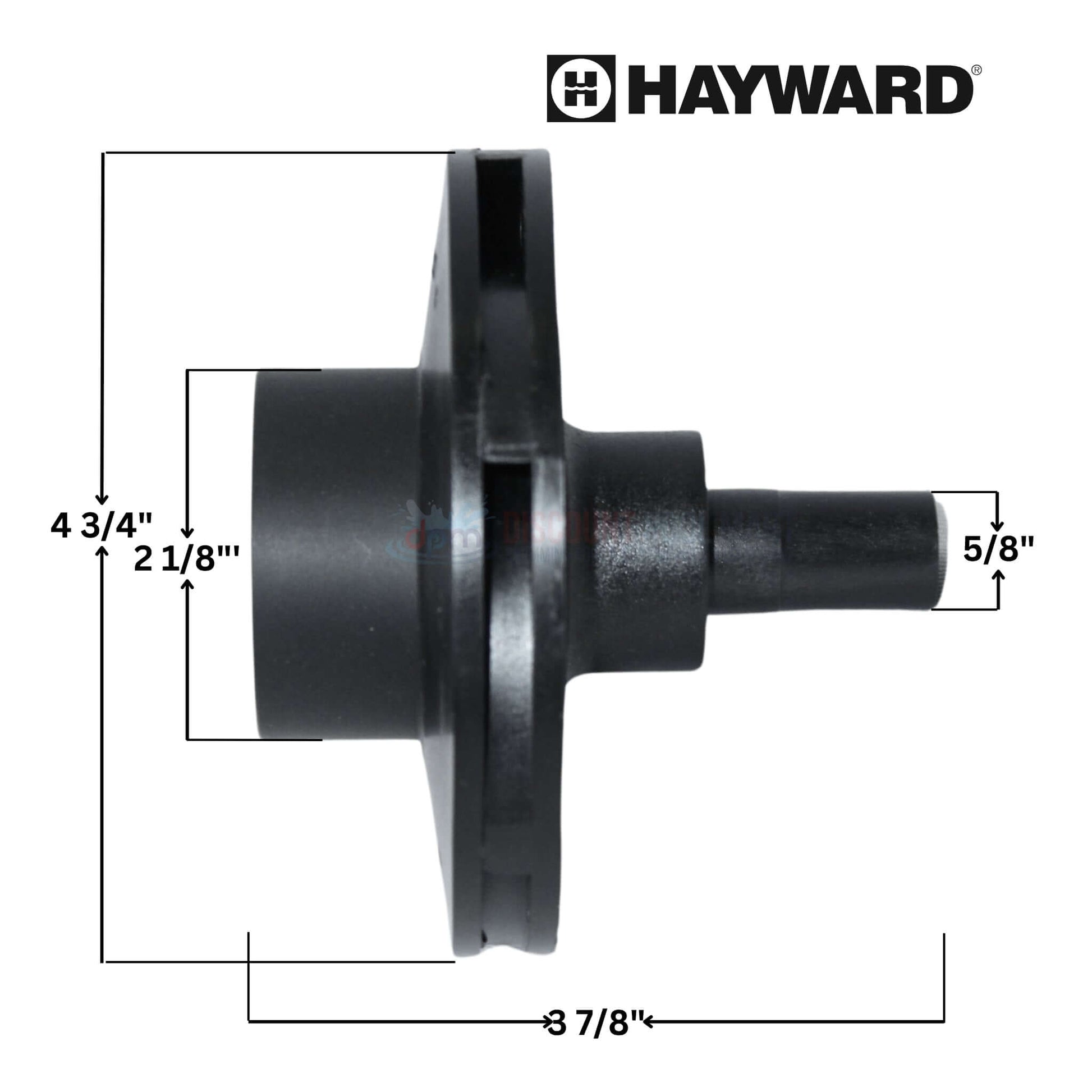 Hayward SPX3012CDI impeller for Super II Eco pump, 1.25HP replacement part, Discount Pool Mart DPM.