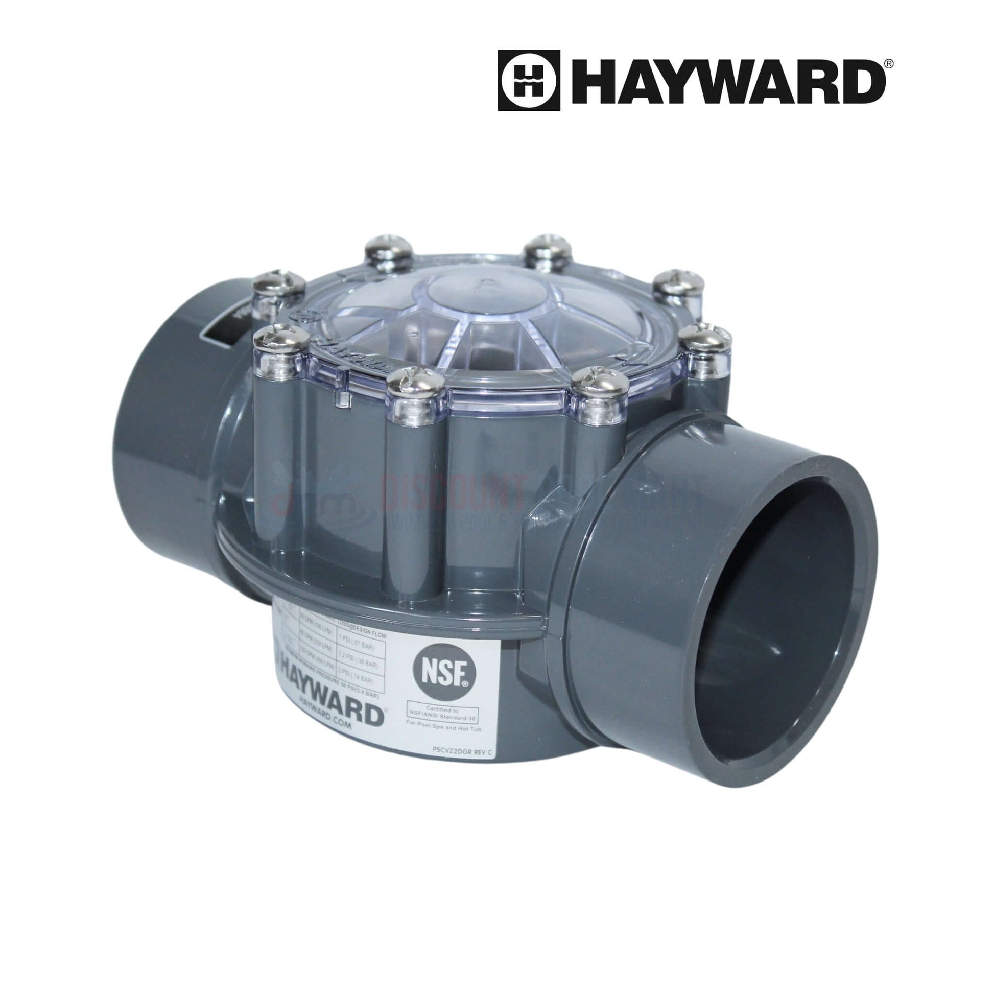 Hayward PVC Check Valve PSCV2S2DGR for 2"-2.5" plumbing, available at Discount Pool Mart DPM.