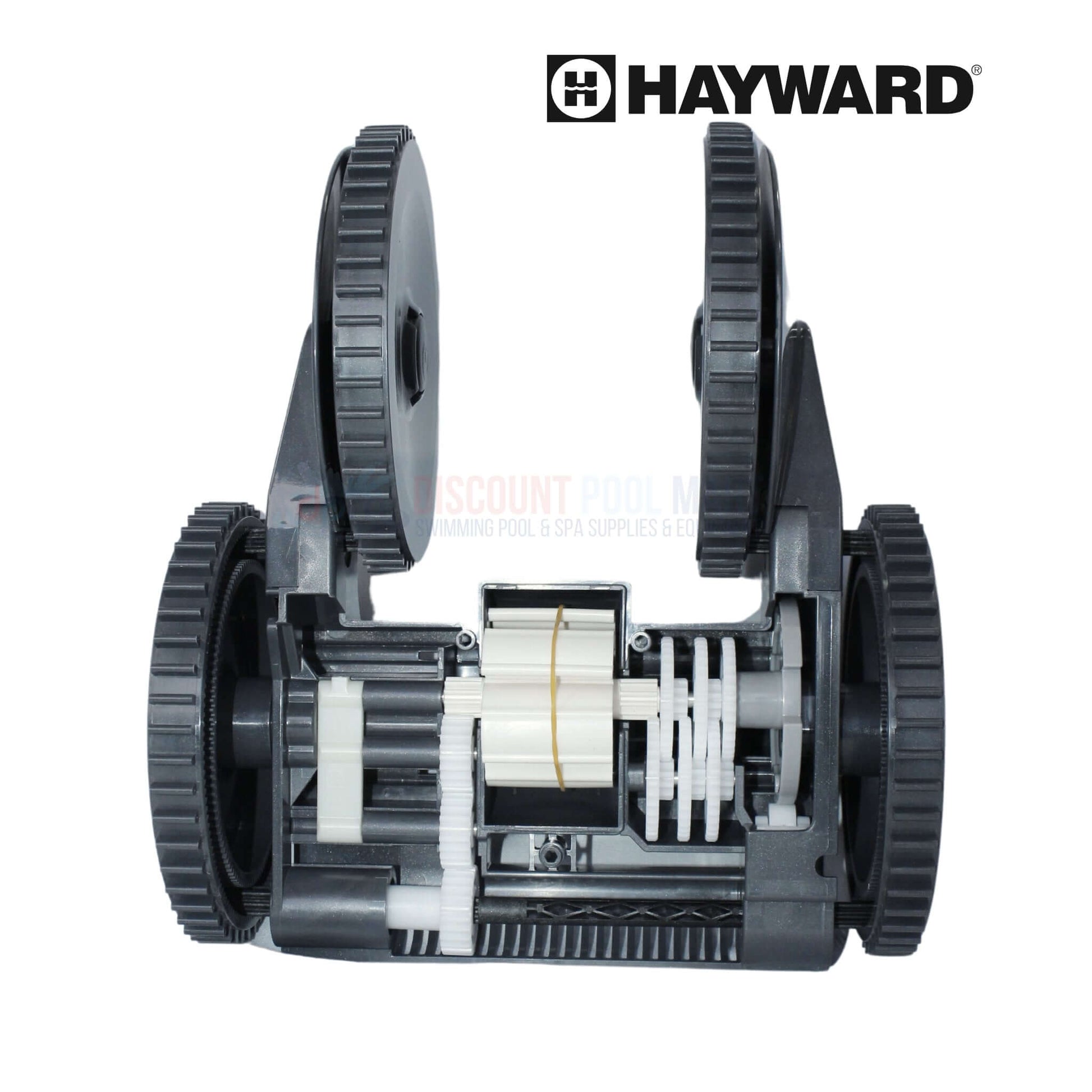 Hayward Poolvergnuegen 4 Wheel Conversion Kit components with Discount Pool Mart logo for pool cleaning efficiency.
