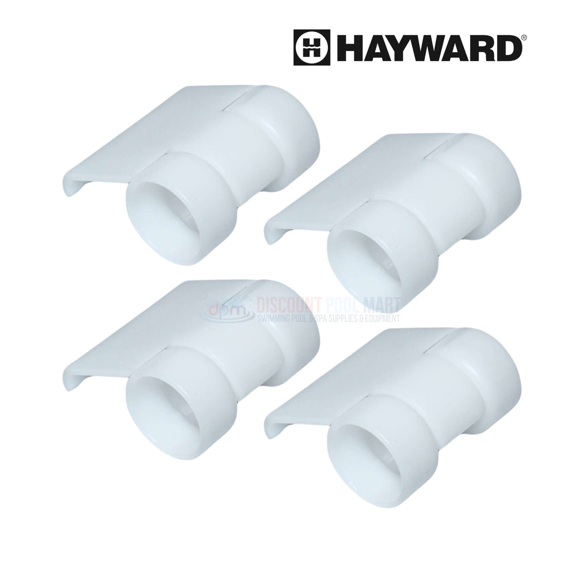 Hayward pool parts, 4-pack of white connectors for pool cleaning systems. Discount Pool Mart DPM.