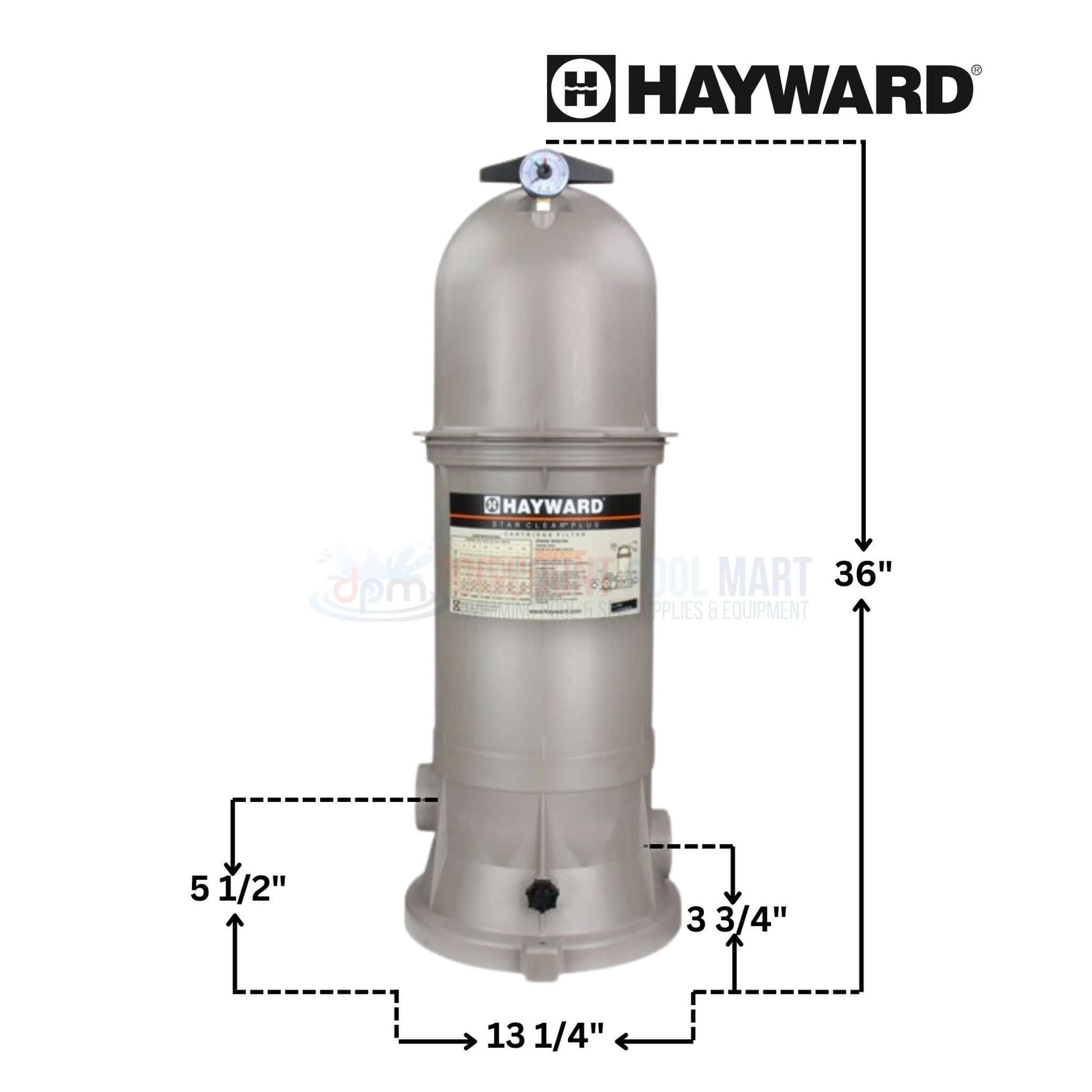 Hayward Star-Clear Plus Pool & Spa Cartridge Filter C12002 from Discount Pool Mart, dimensions: 36" height, 5.5" width.