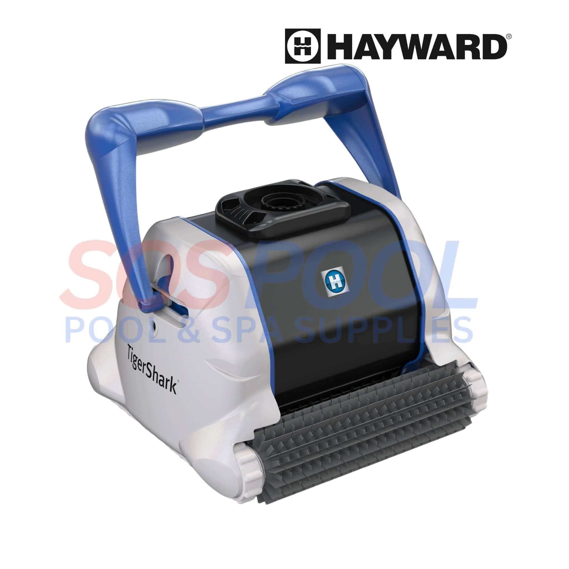 Hayward TigerShark QC Robotic Pool Cleaner from SOS Pool, featuring quick clean and 55 ft cord for efficient pool cleaning.