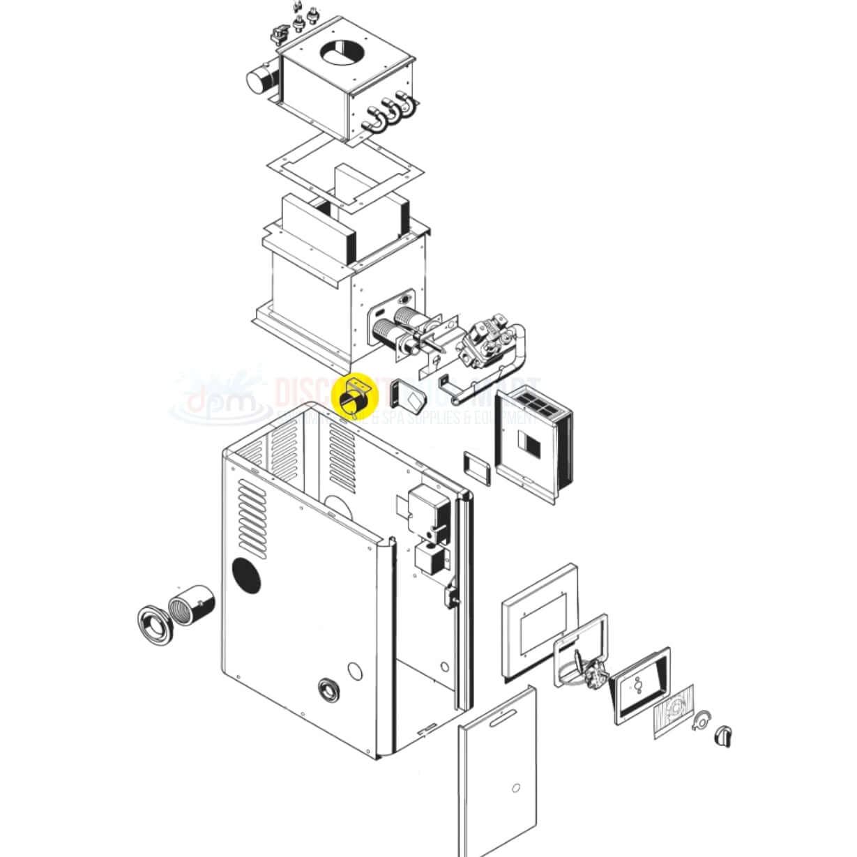 Exploded view of Hayward H-Series Air Pressure Switch IDXAPS1930 components at Discount Pool Mart DPM.
