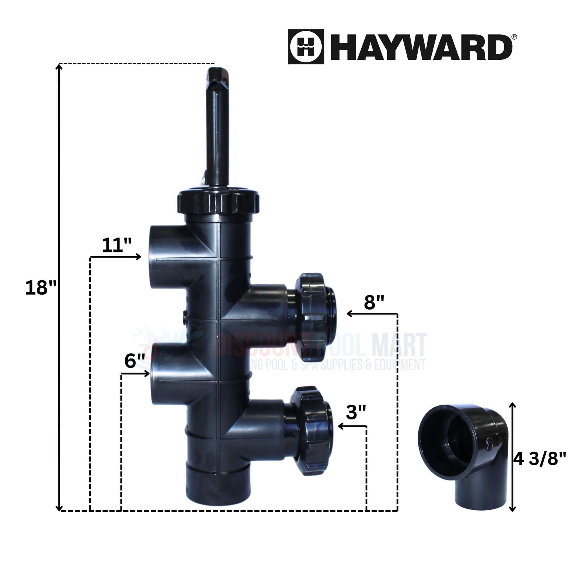 Hayward Backwash Slide Valve for ProGrid DE Filter 2" Pipe, 18" height, 11" depth, from Discount Pool Mart DPM.