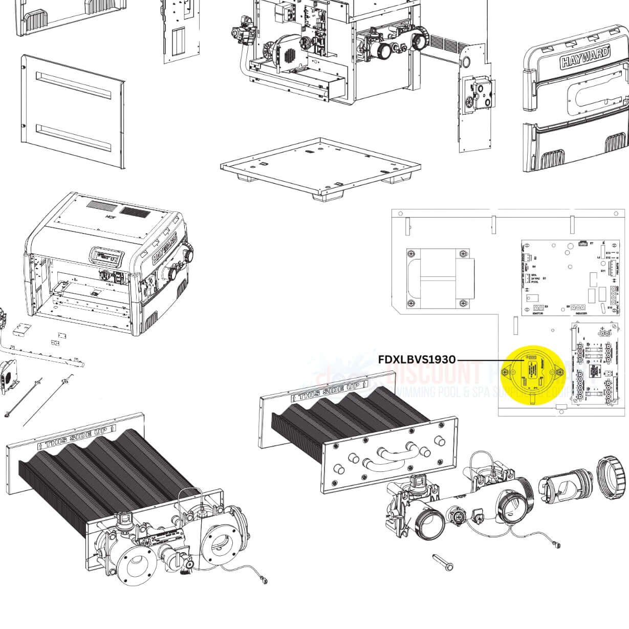 Hayward Blower Vacuum Switch FDXLBVS1930 diagram for Universal H-Series Low NOx Heaters from Discount Pool Mart DPM