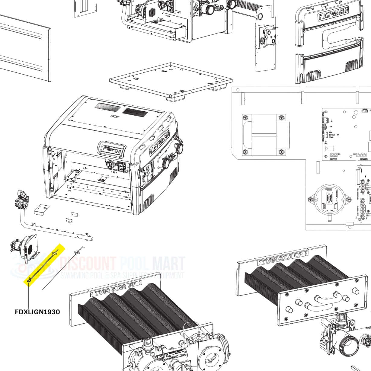 Hayward FD Ignitor FDXLIGN1930 diagram for Universal H-Series Low Nox heaters at Discount Pool Mart DPM.