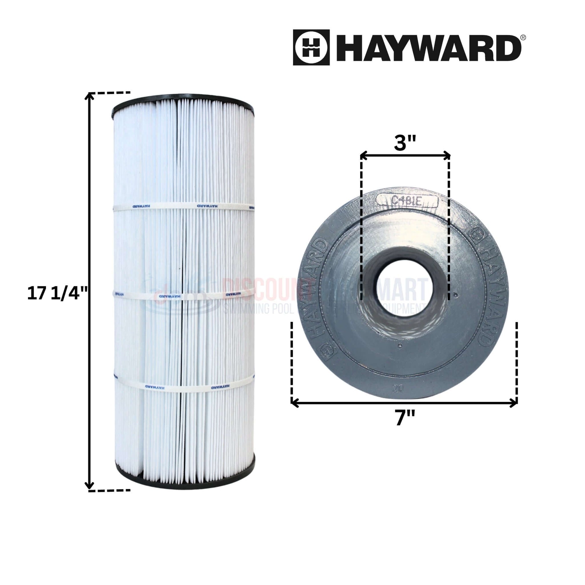 Hayward Filter Cartridge CX481XRE, 17 1/4" x 3" x 7", essential part for SwimClear C2030 from Discount Pool Mart DPM.