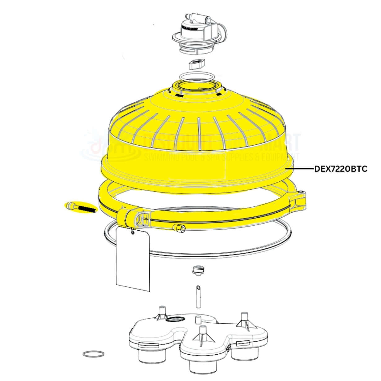 Hayward DEX7220BTC Filter Head with Clamp System for ProGrid DE and SwimClear filters | Discount Pool Mart DPM