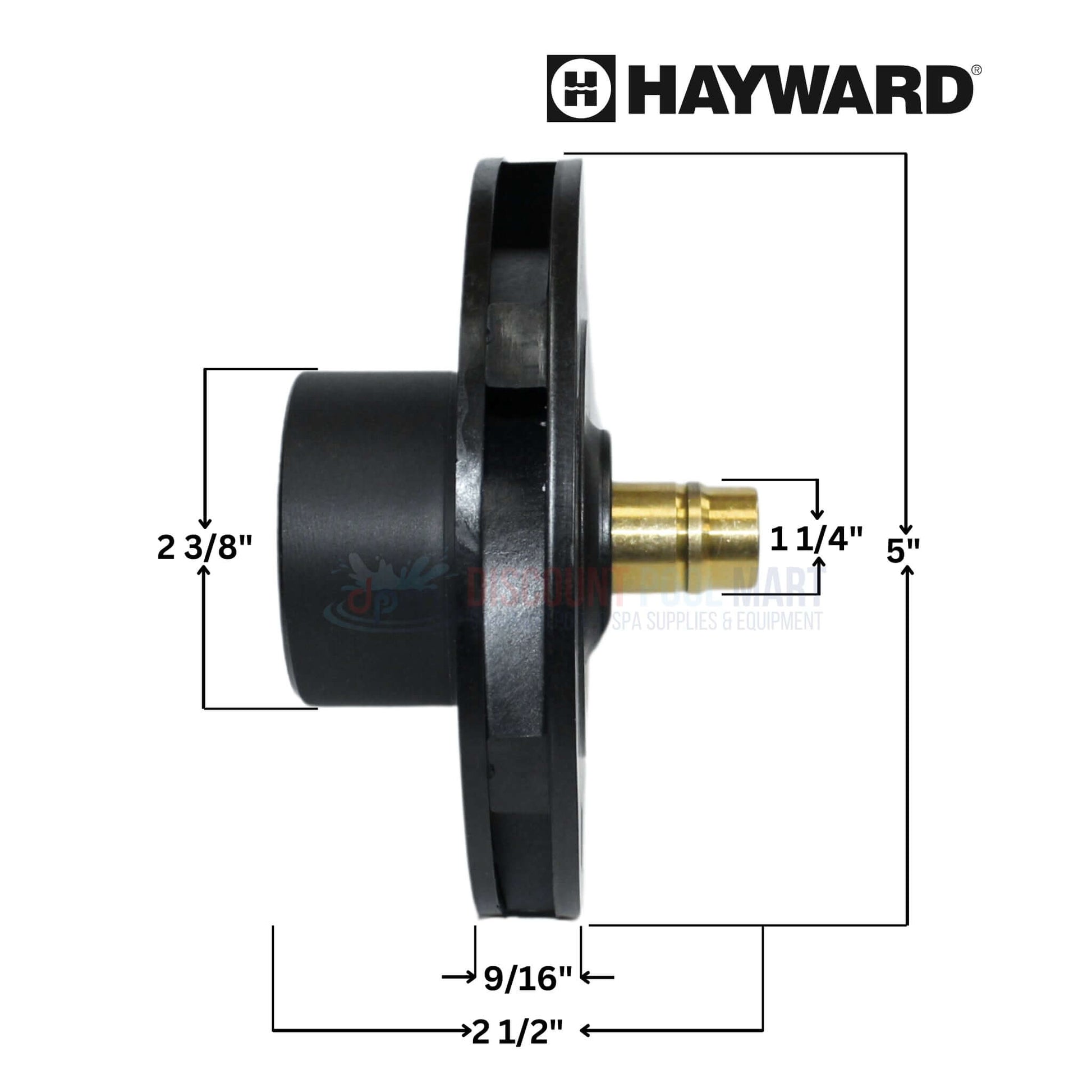 Hayward SPX3021C impeller dimensions for Super II pumps 2HP-2.5HP available at Discount Pool Mart (DPM).