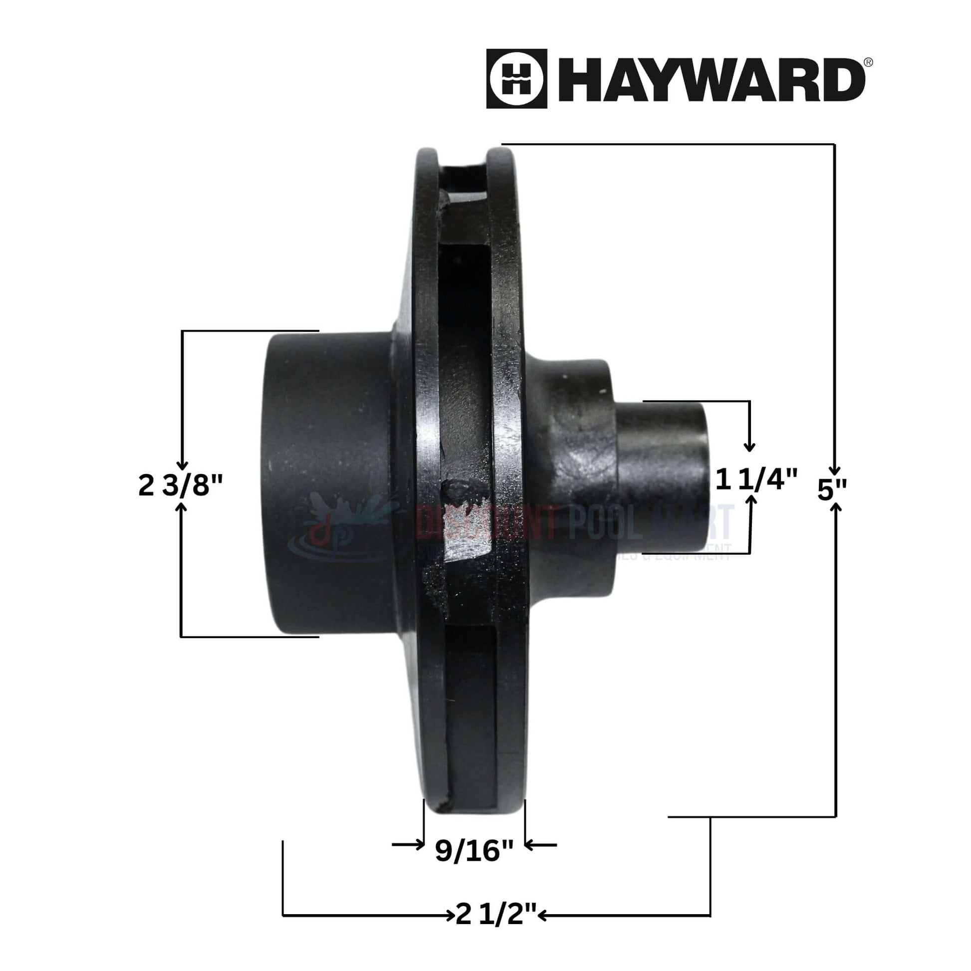 Hayward SPX3215C impeller with screw dimensions for TriStar pumps. Buy at Discount Pool Mart DPM.