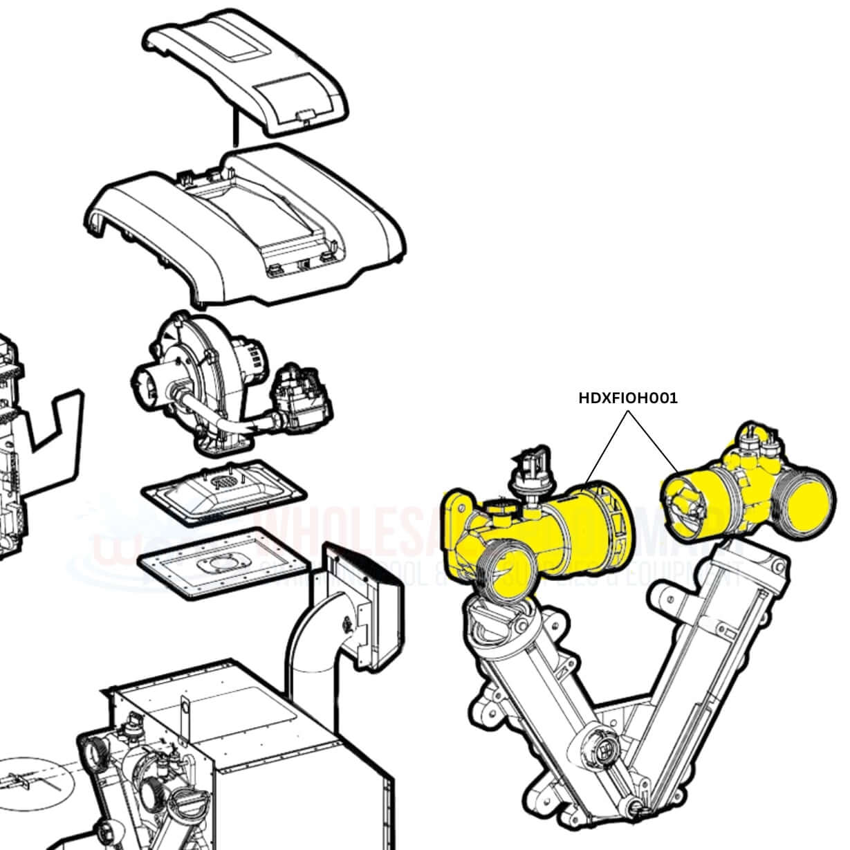 HDXFIOH001 | Hayward Inlet Outlet Header Kit For HDF Heaters