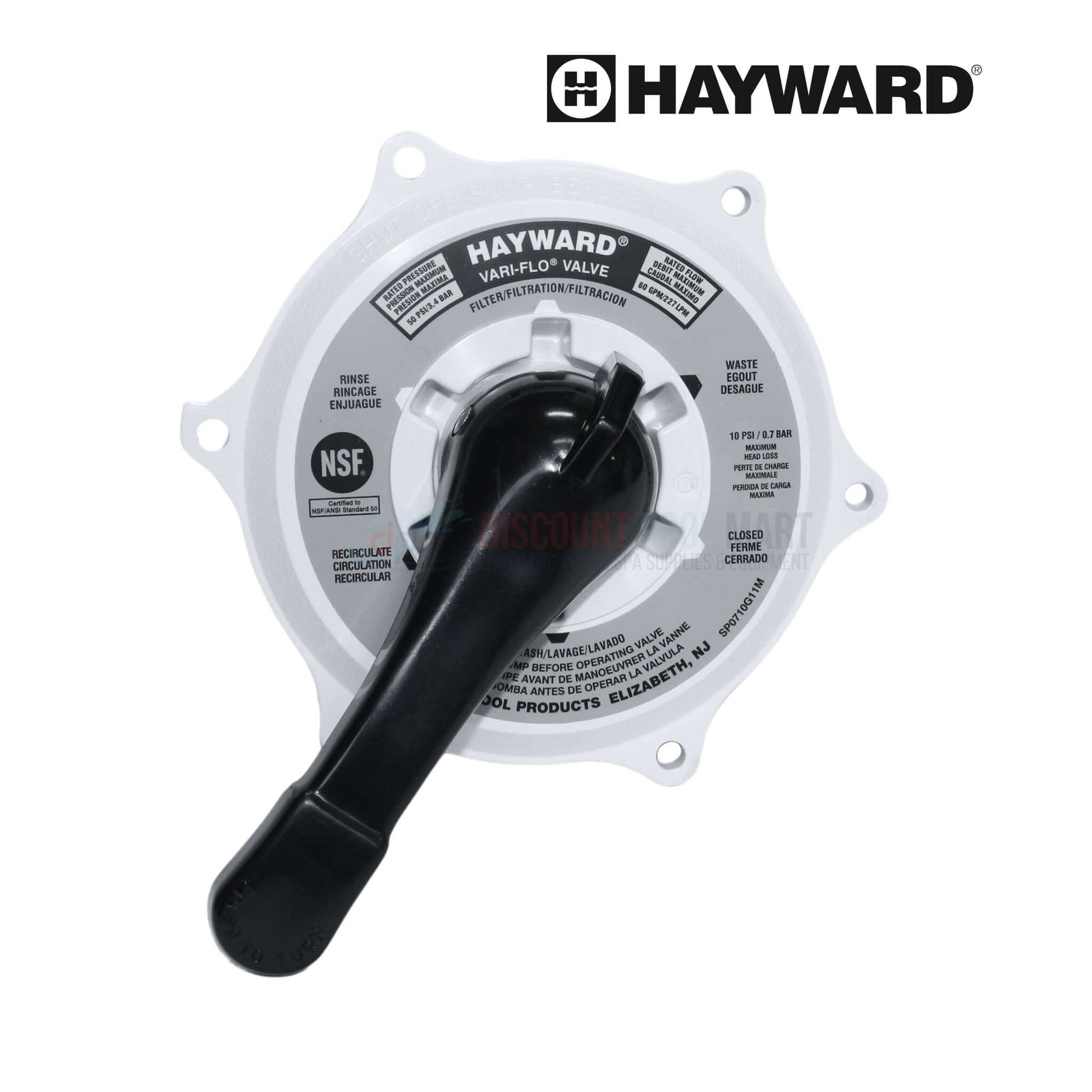 Hayward SPX0710XBA white key cover and handle assembly for multiport valves at Discount Pool Mart DPM.