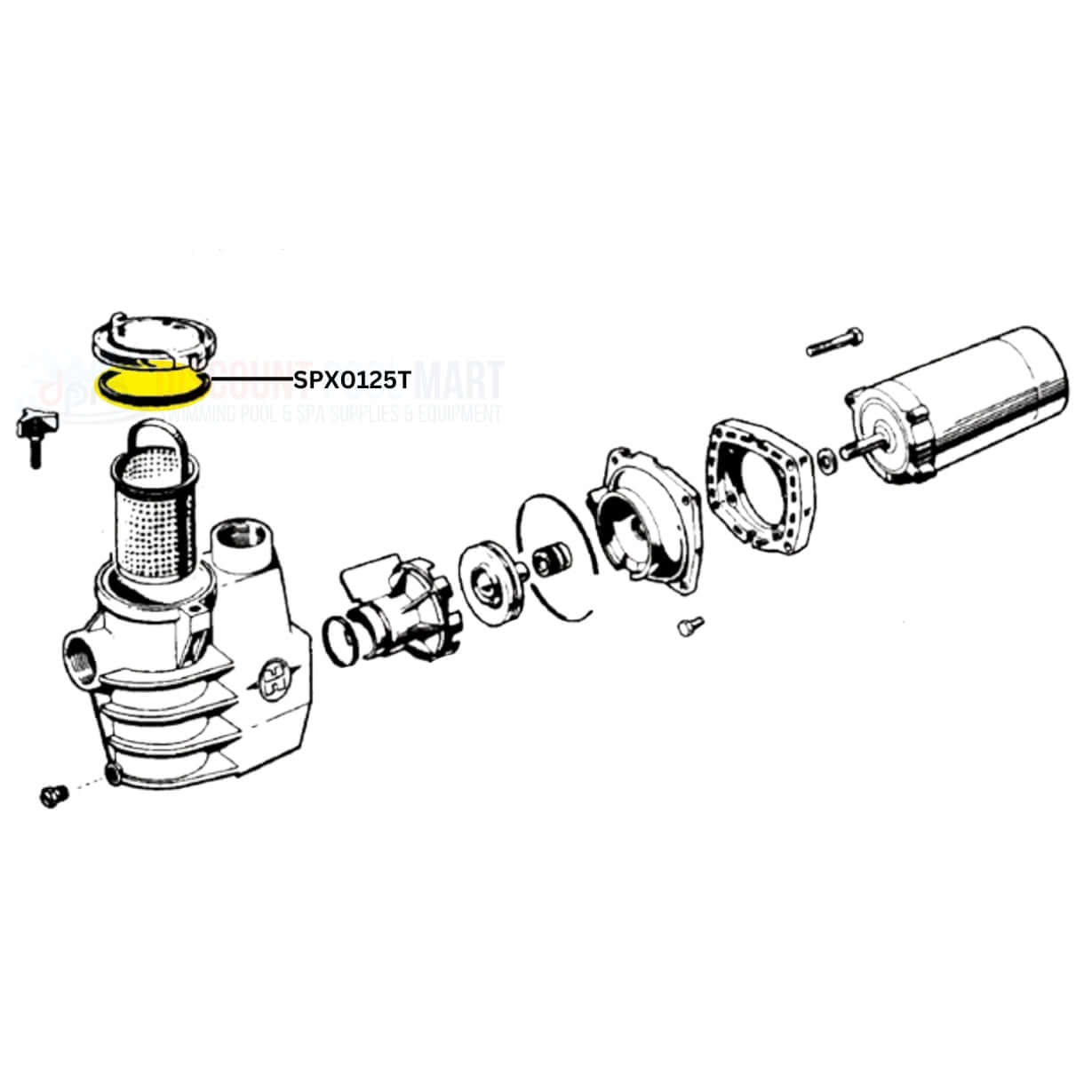 Hayward Max-Flo Pump Strainer Cover O-Ring SPX0125T diagram from Discount Pool Mart DPM for efficient pool maintenance.