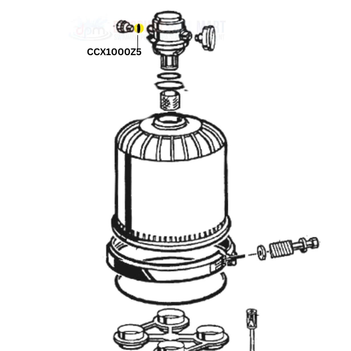 Hayward O-Ring CCX1000Z5 diagram for XStream Filters at DPM - essential part for pool filtration systems.