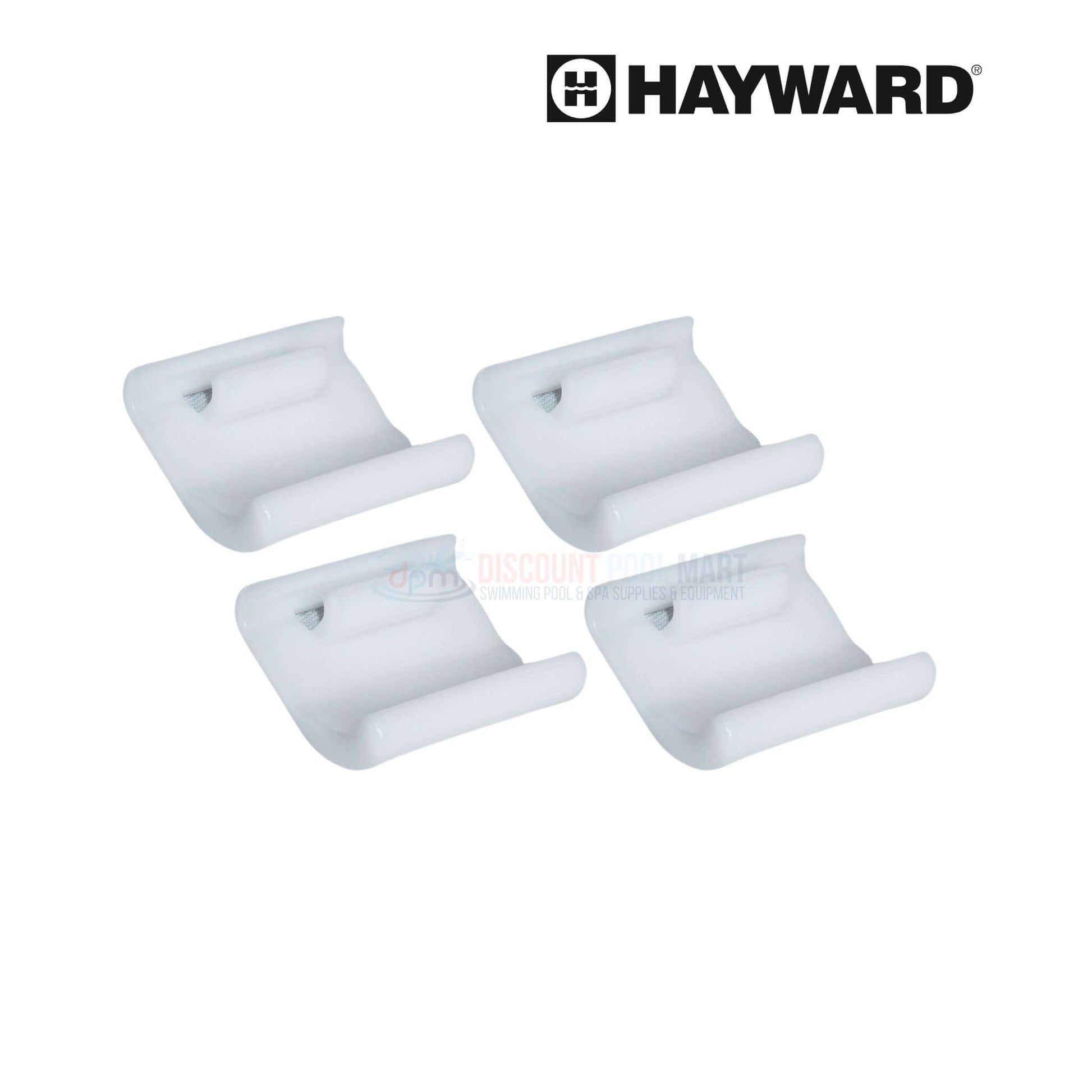 Hayward replacement 2-wheel rear skirts, white, pack of 4, for enhanced pool cleaner performance. SKU: 896584000-099, Discount Pool Mart DPM.