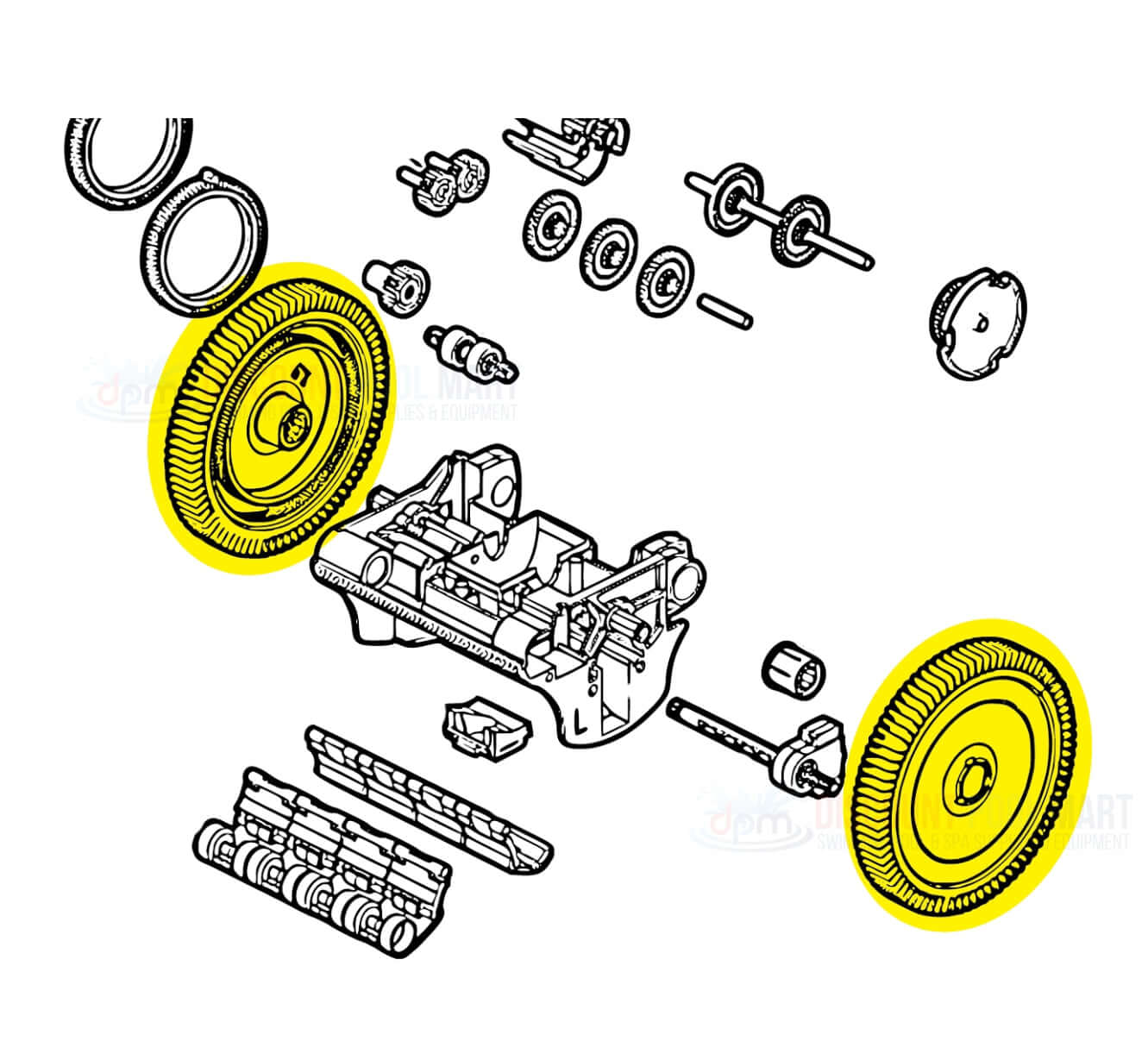 Hayward Poolvergnuegen Aquanaut Wheel Hub Sub Assembly diagram for 2-4 wheel pool cleaners | Discount Pool Mart DPM
