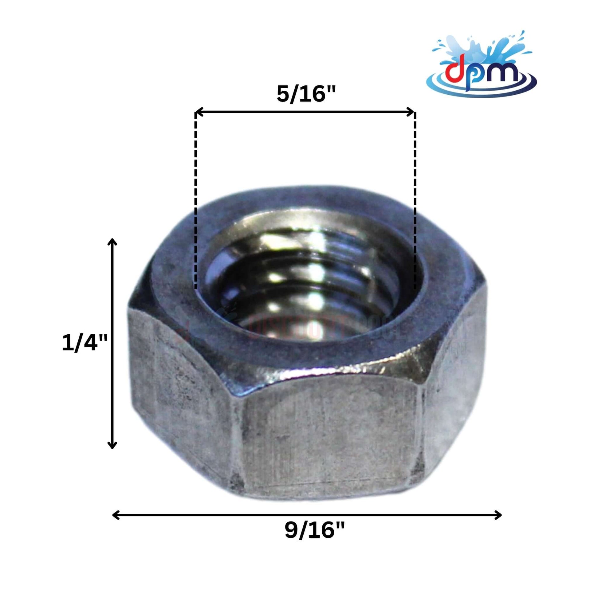 Hayward ProGrid Filter Retainer Nut ECX176865 dimensions 5/16 inch x 1/4 inch x 9/16 inch from Discount Pool Mart DPM.