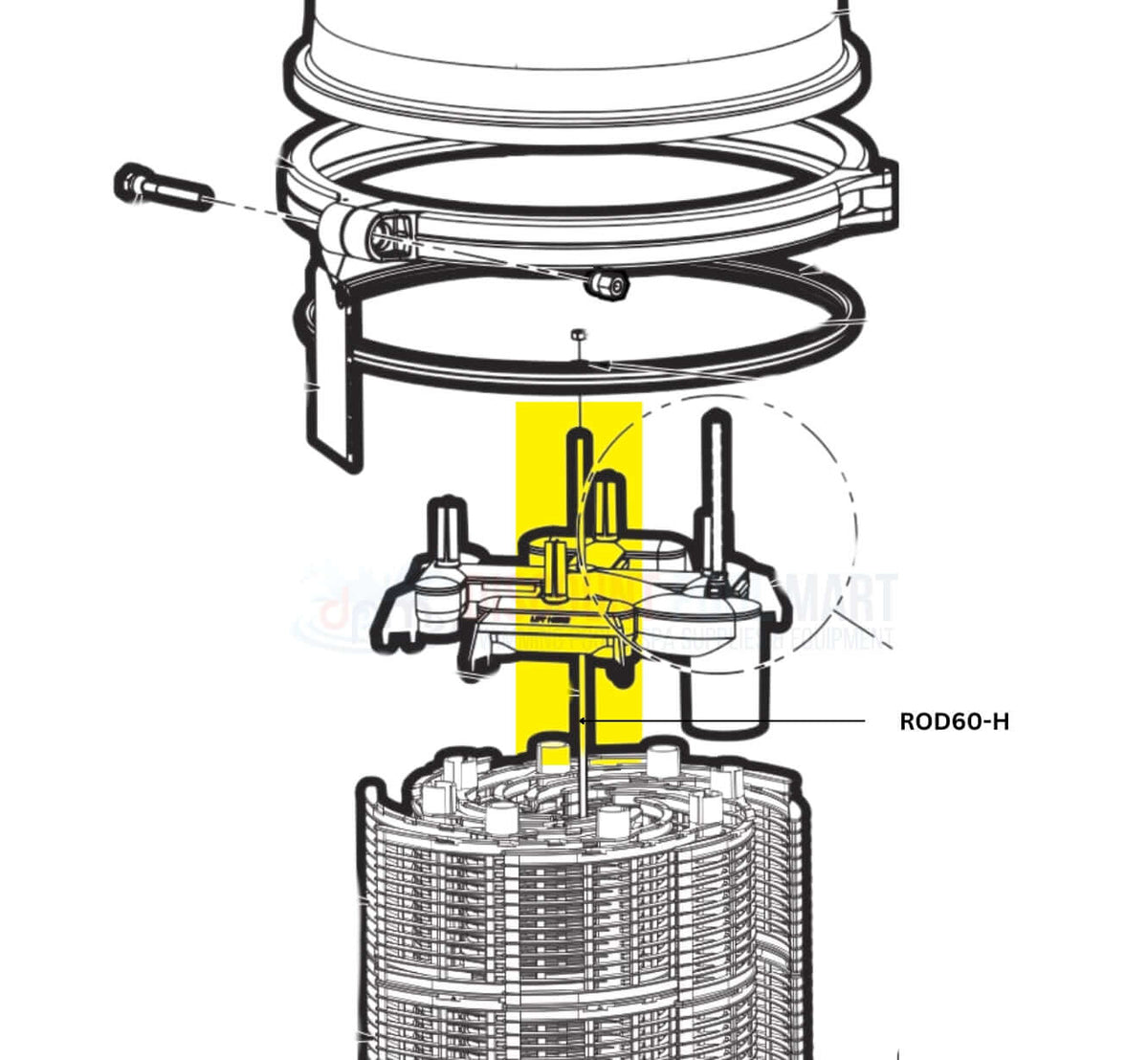 Hayward ProGrid Filter Rod Assembly | 60 sq. ft Filter Tie Rod | ROD60