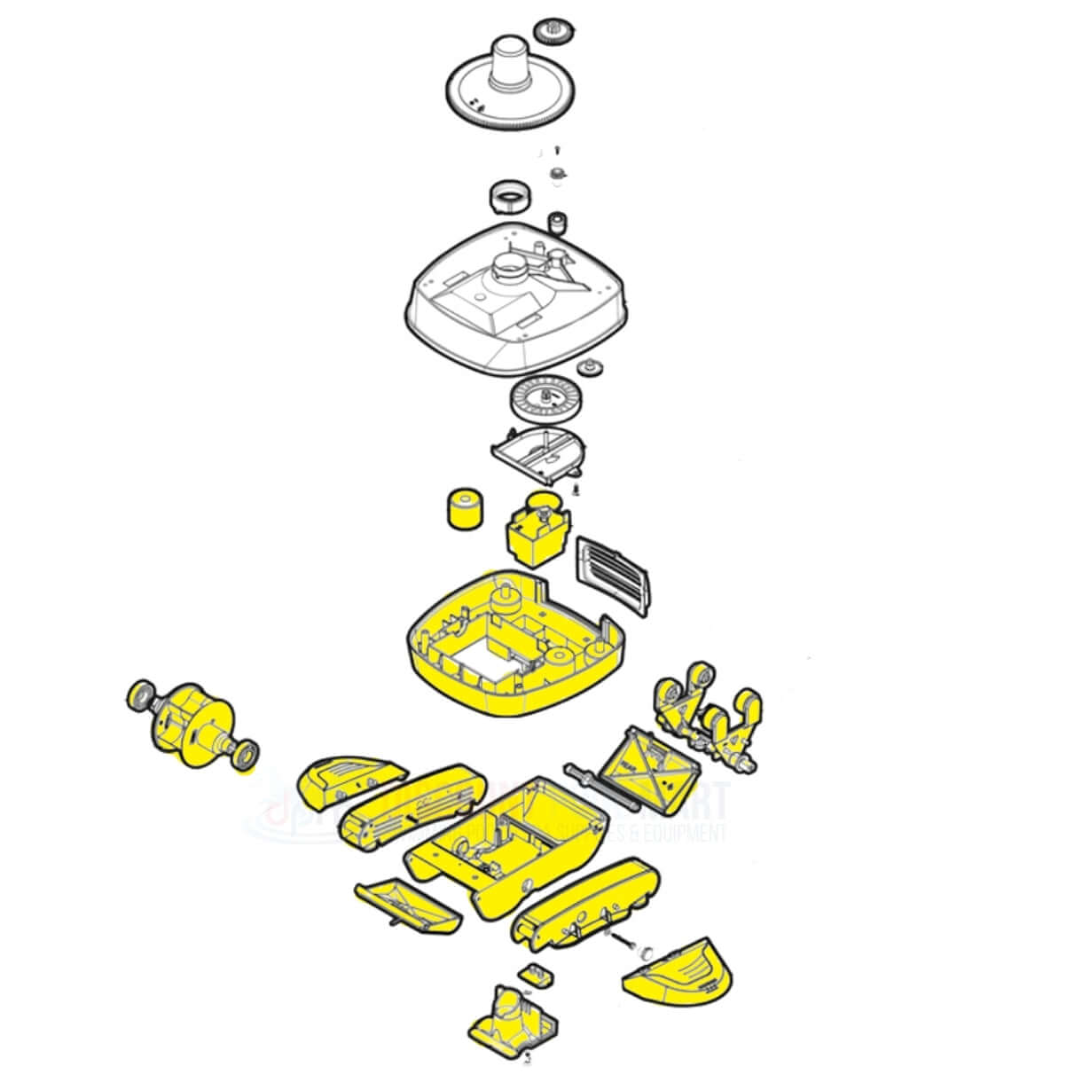 Exploded view diagram of Hayward propulsion and wing rebuild kit parts, available at Discount Pool Mart DPM.