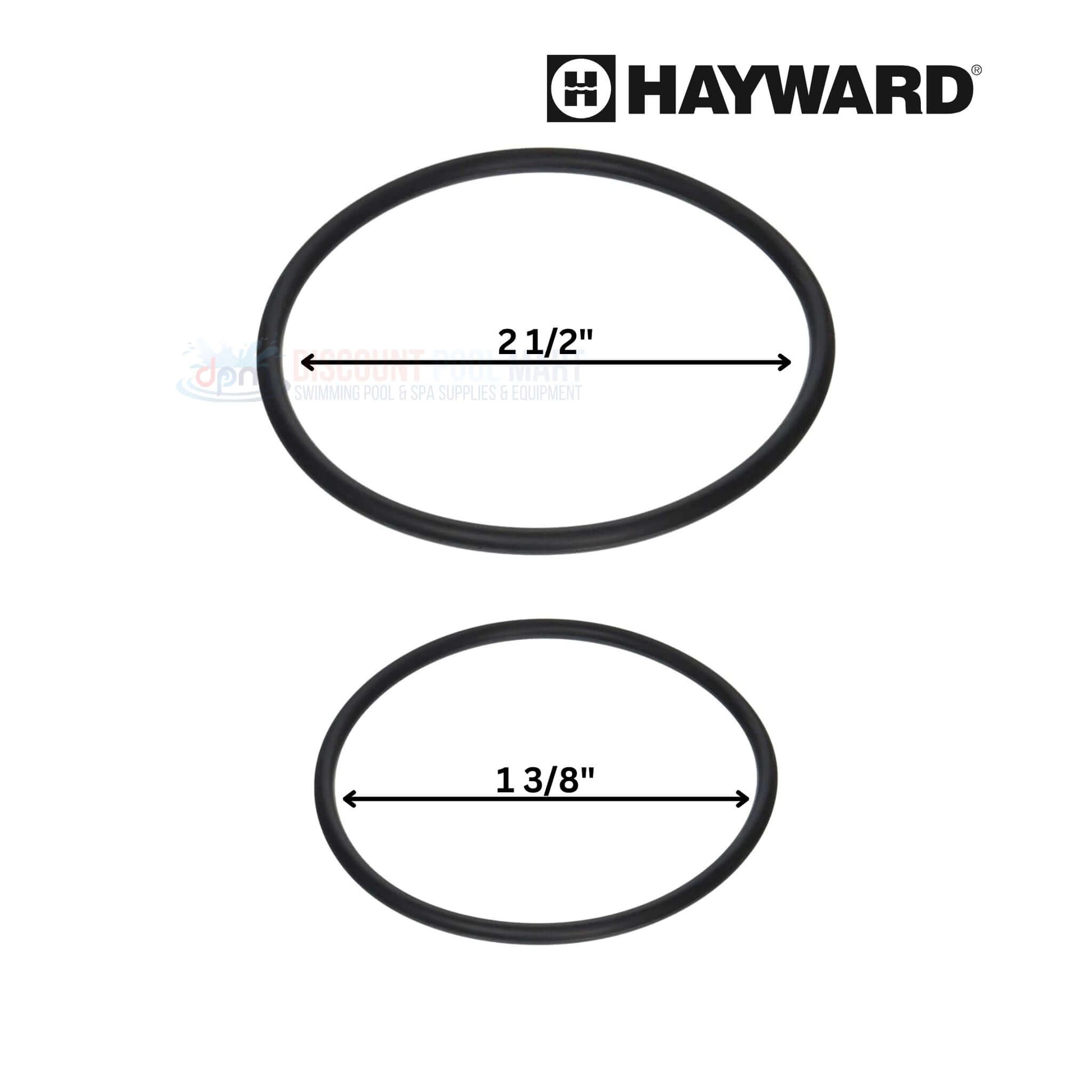 Hayward O-rings with dimensions 2 1/2" and 1 3/8" for PowerFlo Matrix pump maintenance. SKU: SPXHKIT12MTX.
