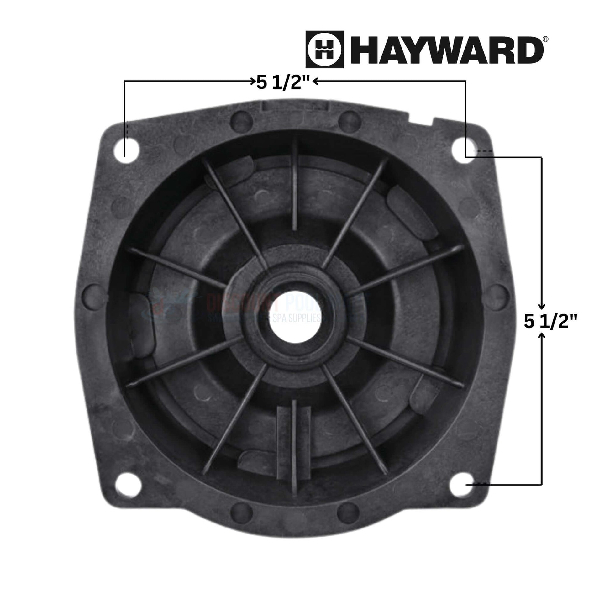 Hayward Seal Plate SPX2600E5 front view, 5 1/2 inch dimensions, compatible with Max-Flo & Super Pumps, Discount Pool Mart DPM.