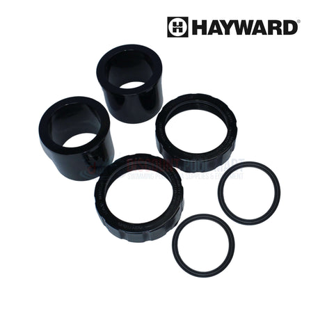 Hayward Union Connector Kit SPX3200UNKIT parts including rings, designed for efficient pool pump and filter connections | Discount Pool Mart DPM