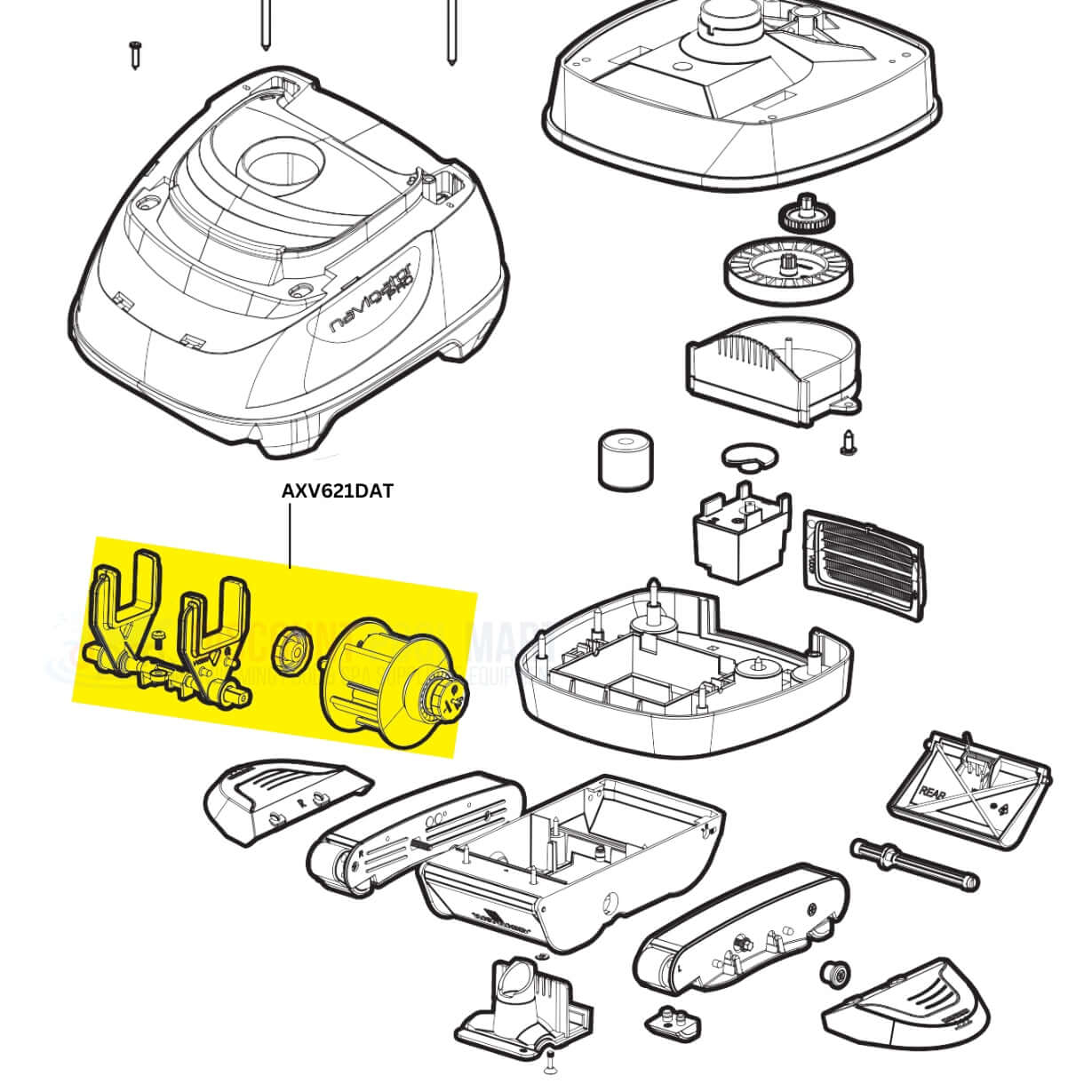 Hayward AXV621DAT parts diagram for Universal A-Frame and Turbine kit | Discount Pool Mart DPM