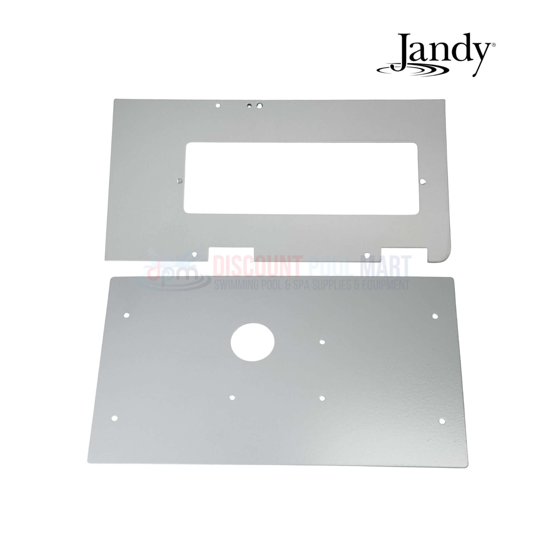 Jandy IQ-COMP-RSPS8 | Jandy Compool To iAquaLink RS8 Conversion Kit parts showing gray metal plates for pool automation upgrades.
