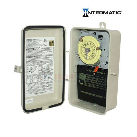 Intermatic T104R3 Time Switch for controlling heaters and pumps, available at Discount Pool Mart DPM.