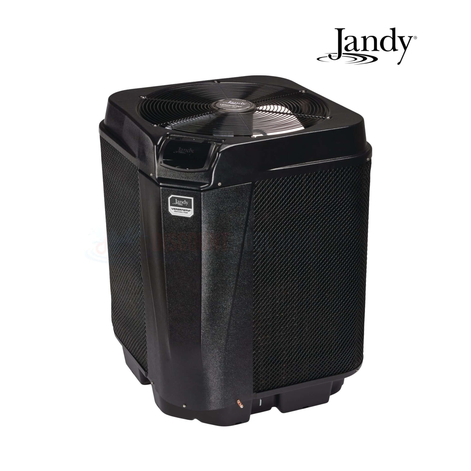 Jandy VersaTemp JRT3000R Heat/Chill Pump, sleek black design, efficient 130K BTU for pool and spa, available at Discount Pool Mart.