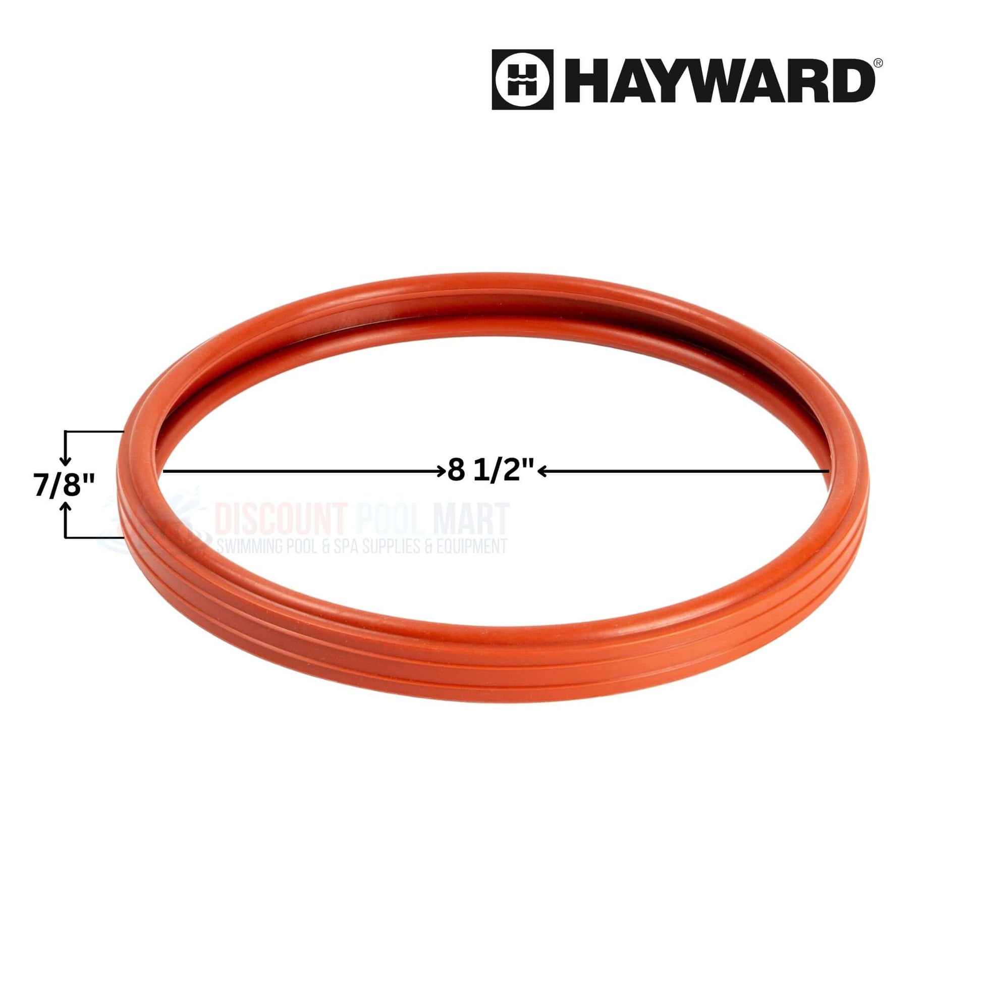 Hayward replacement gasket ring measuring 8.5 inches with dimensions, available at Discount Pool Mart DPM.