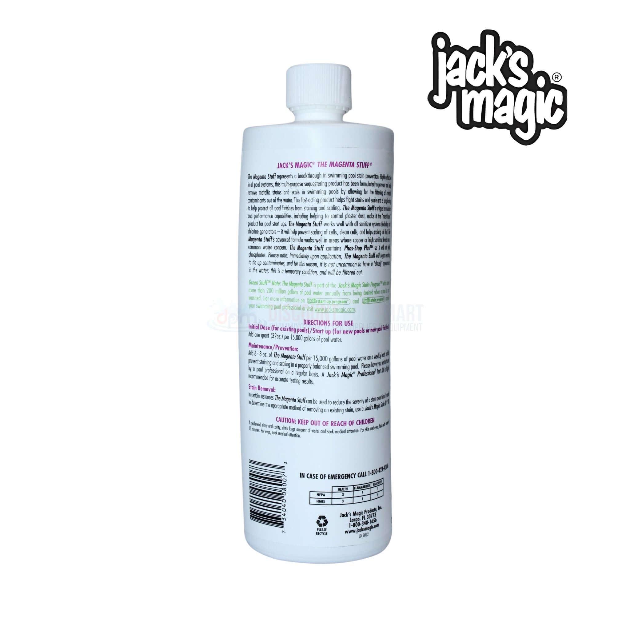 Jack's Magic The Magenta Stuff Metal Solution | 32oz | JMMAGENTA032