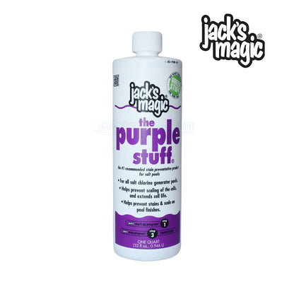 Jack's Magic The Purple Stuff 32 oz, salt solution for pool stain prevention, available at Discount Pool Mart DPM.