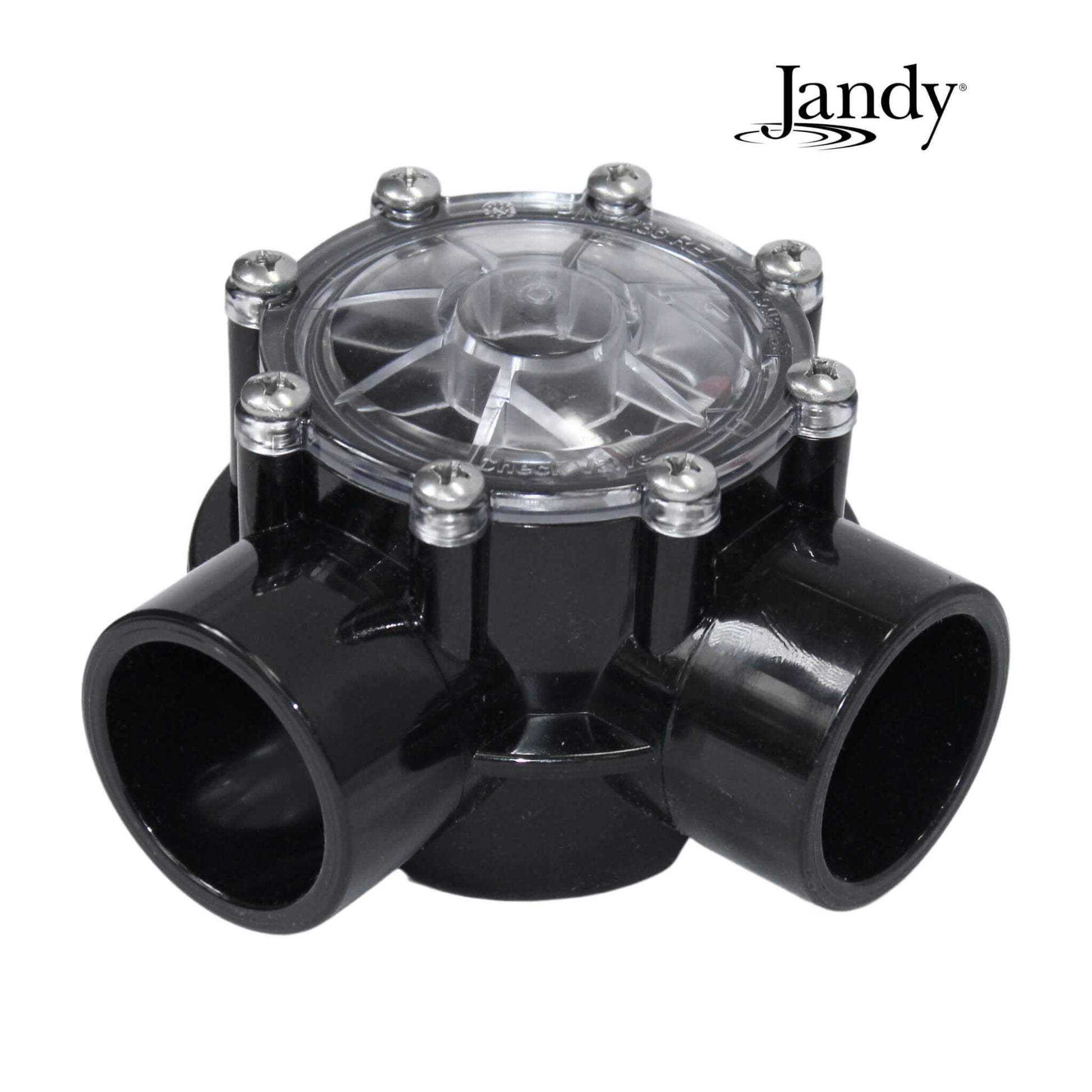 Jandy 90 Degree Check Valve 7512, 2 to 2.5 inch plumbing, from Discount Pool Mart DPM, durable CPVC construction.