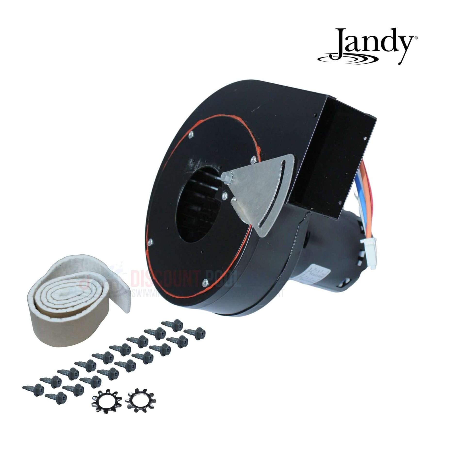 Jandy Blower Assembly with Gasket R0455600 for LXI Heaters by Discount Pool Mart DPM, includes necessary hardware.