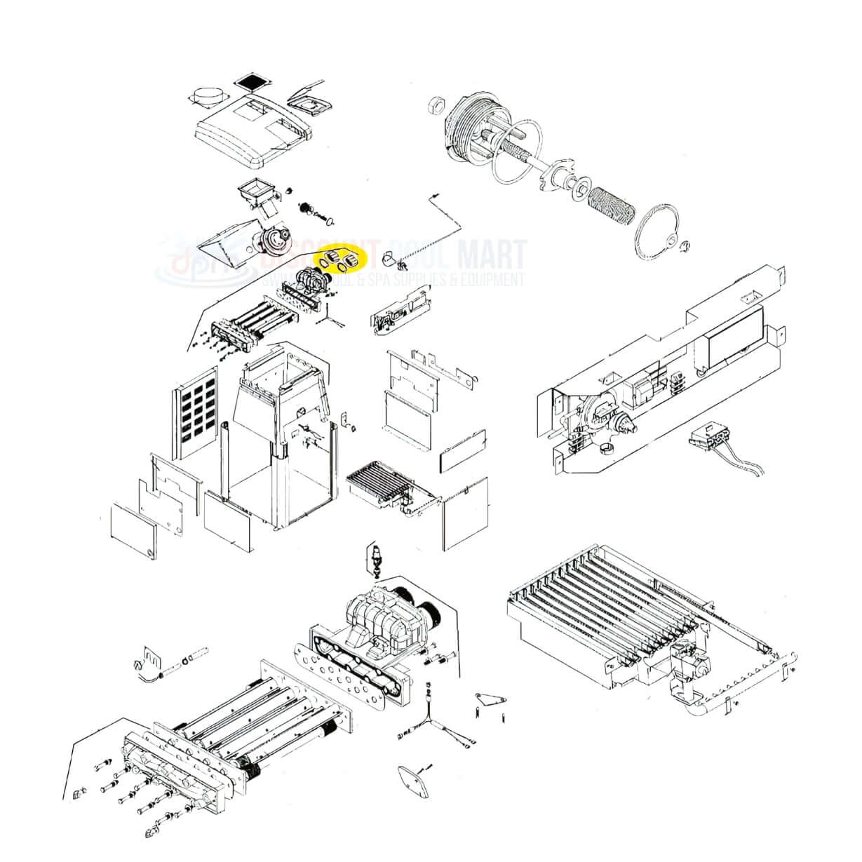 Exploded view of Jandy Coupling Nut Kit R0327300 for DEL filters and LX LT heaters at Discount Pool Mart DPM.