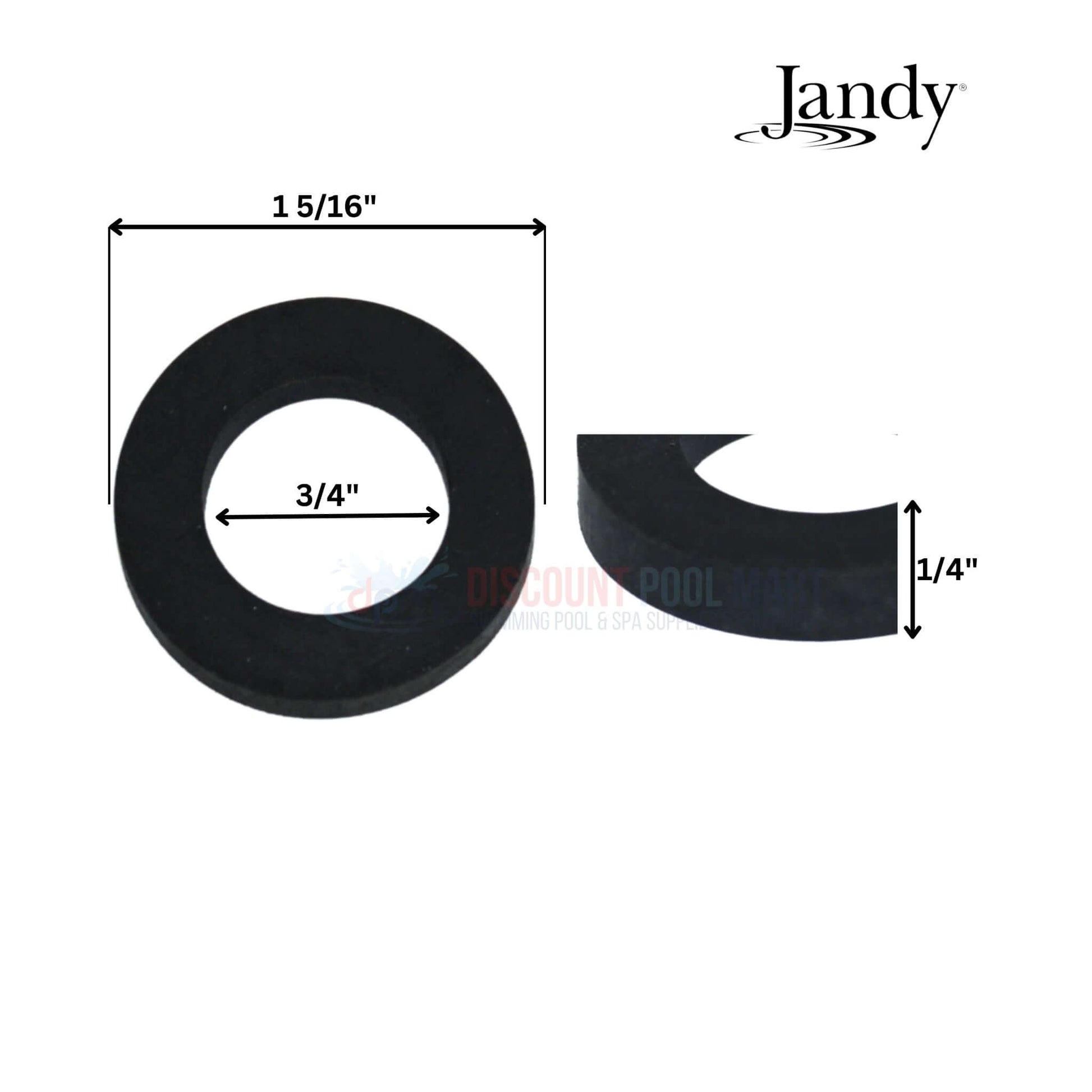 Jandy Header Gasket Assembly R0050800 dimensions showing 1 5/16 inch outer diameter for Laars, Lite2 heaters, available at Discount Pool Mart.