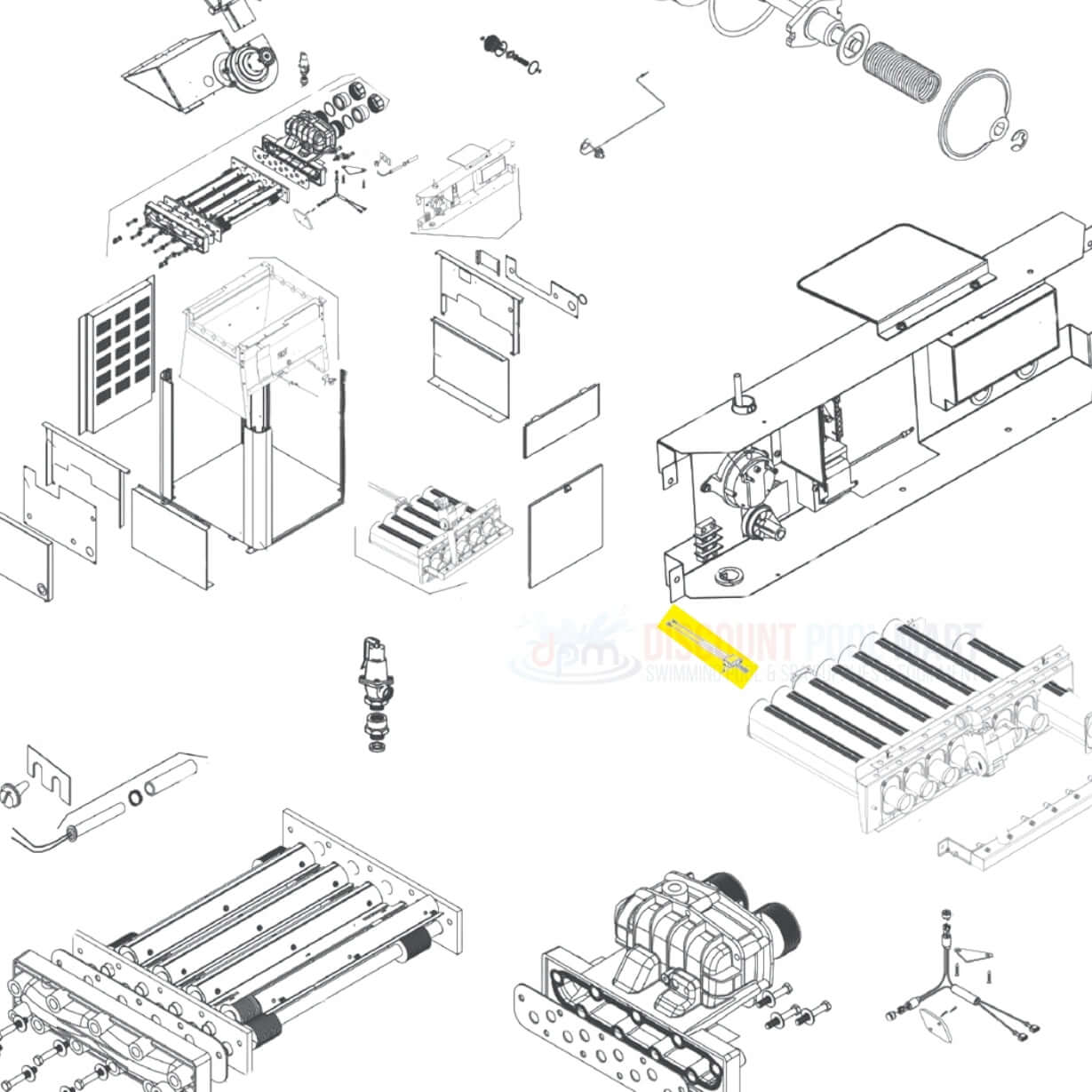 Jandy Hot Surface Ignitor R0386900 assembly diagram, components for LX and LT heaters, Discount Pool Mart DPM.