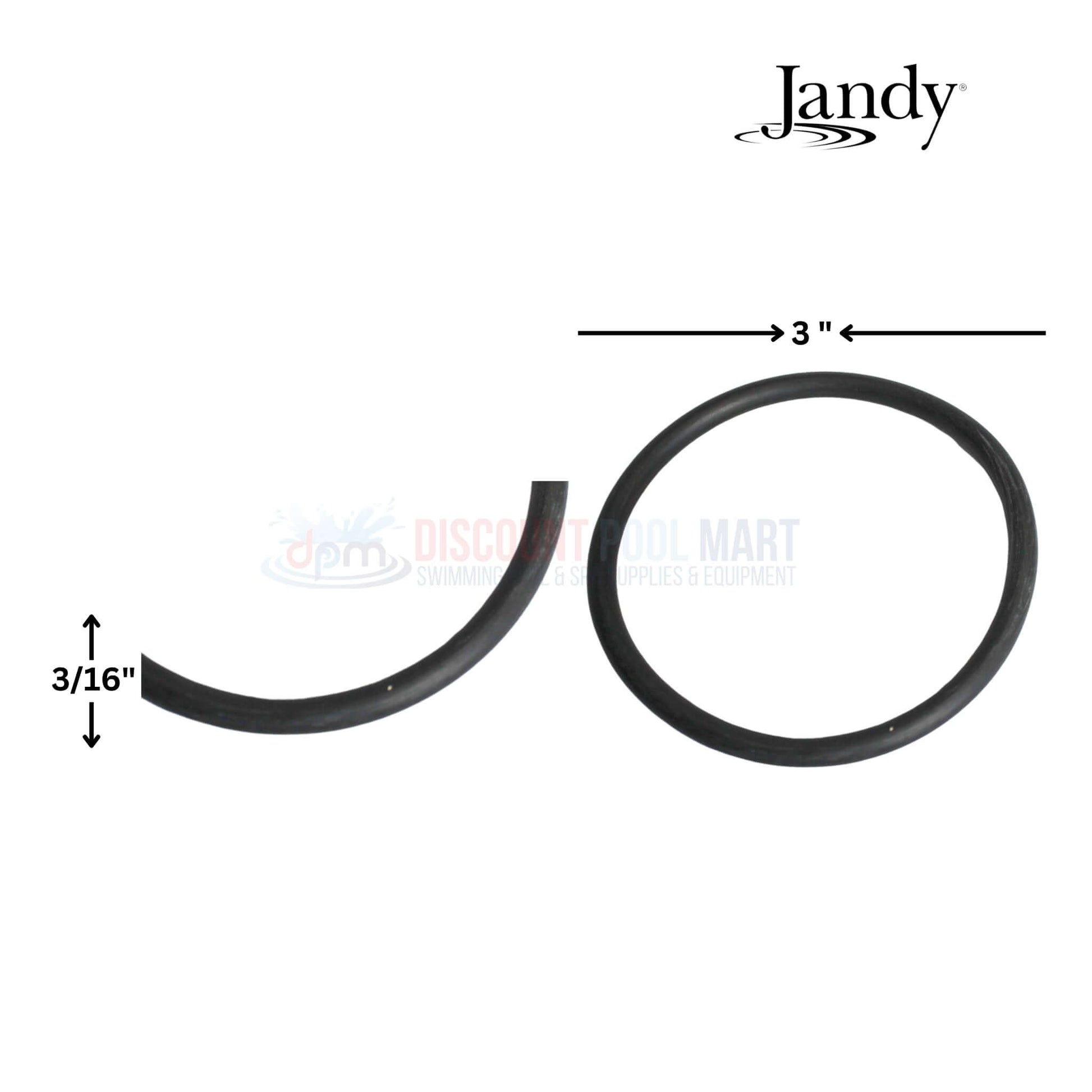 Jandy O-Ring Kit R0358000 for DEV and DEL Filters at Discount Pool Mart DPM with dimensions 3 inch and 3/16 inch.