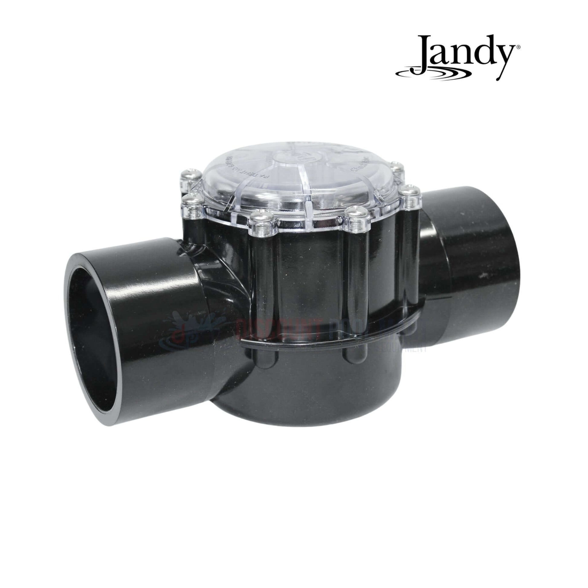 Jandy Swing Straight Check Valve 7307, 2.5"-3", clear lid, CPVC, ideal for pool systems, available at Discount Pool Mart DPM.