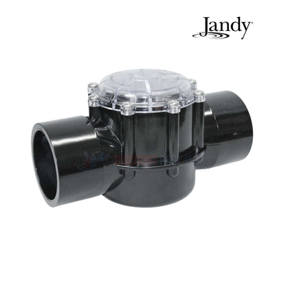 Jandy Swing Straight Check Valve 7307, 2.5"-3", clear lid, CPVC, ideal for pool systems, available at Discount Pool Mart DPM.