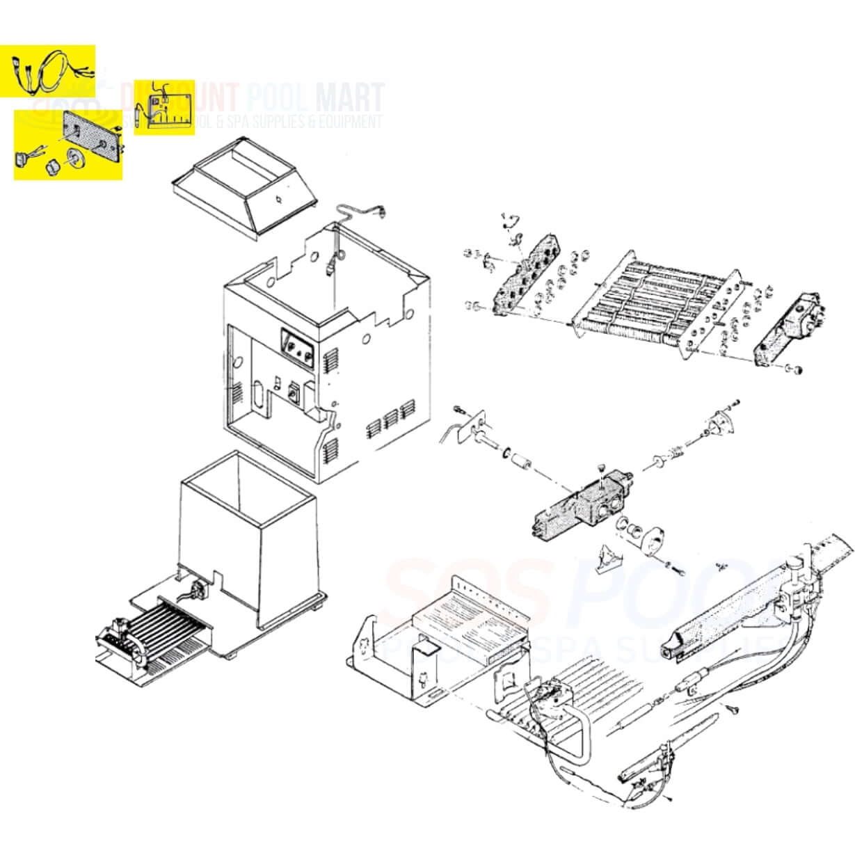 Jandy Temperature Control Assembly R0058200 parts diagram for Lite2 LG heaters at Discount Pool Mart DPM.