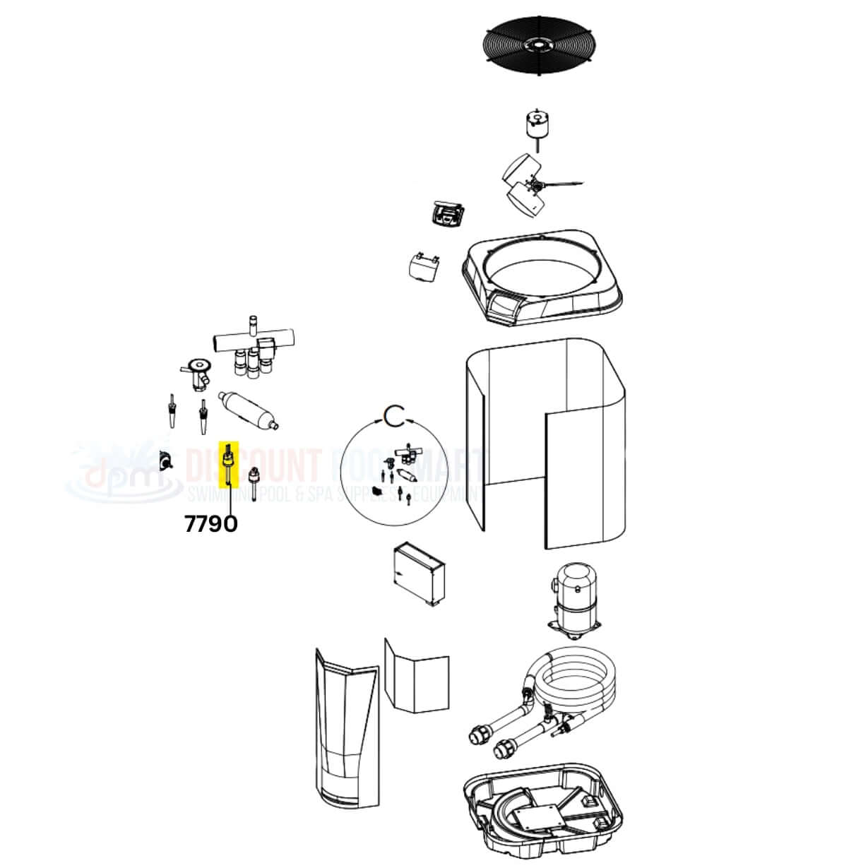 Jandy Temperature Sensor Kit 7790 diagram parts for AquaLink RS and VersaTemp at Discount Pool Mart DPM.