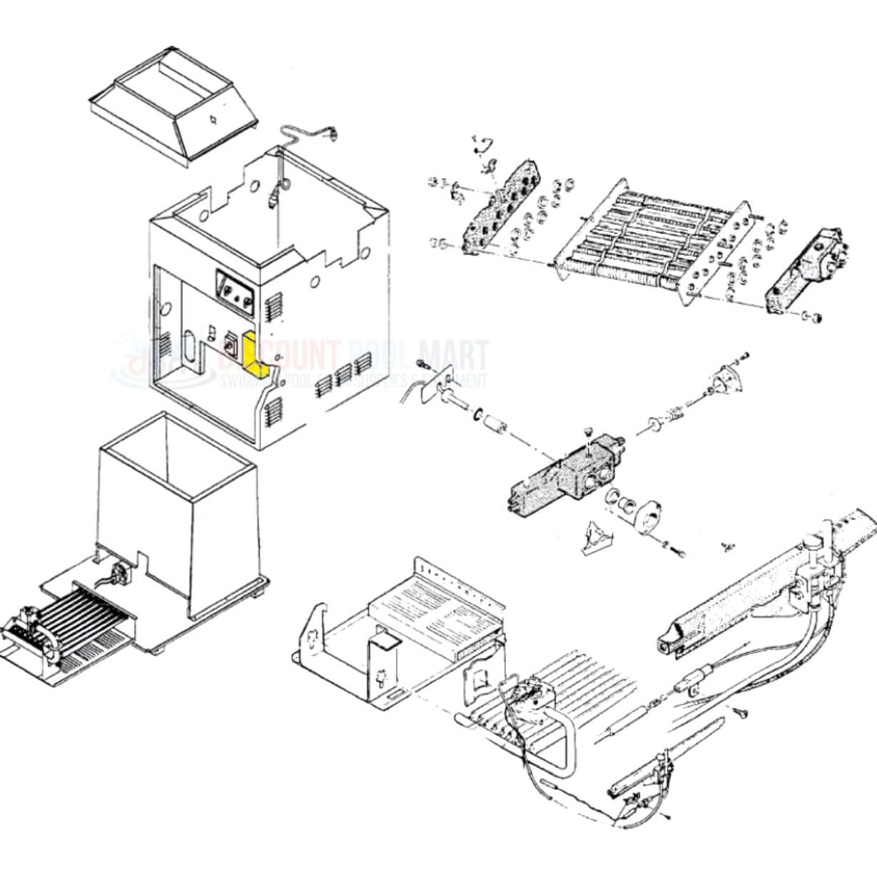 Jandy Transformer R0061100 detailed parts diagram for Hi-E2, Legacy, and Lite2 heaters at Discount Pool Mart DPM.