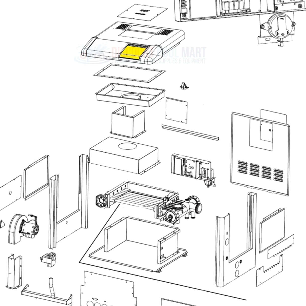 Exploded view diagram of Jandy Universal Control User Interface R0458300 by Discount Pool Mart DPM.