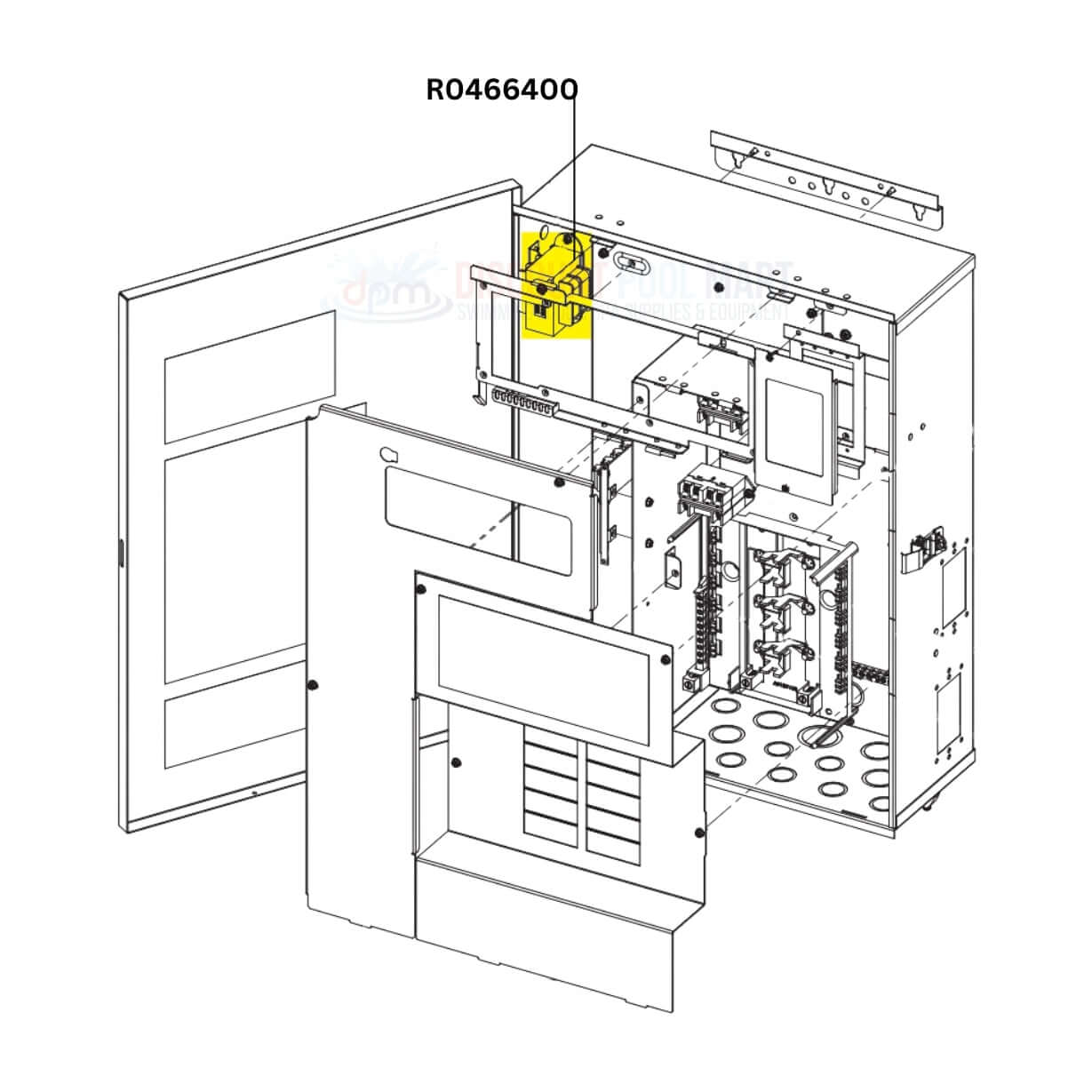 Diagram of Jandy VAC Transformer R0466400 for pool and spa systems, featured by Discount Pool Mart (DPM).