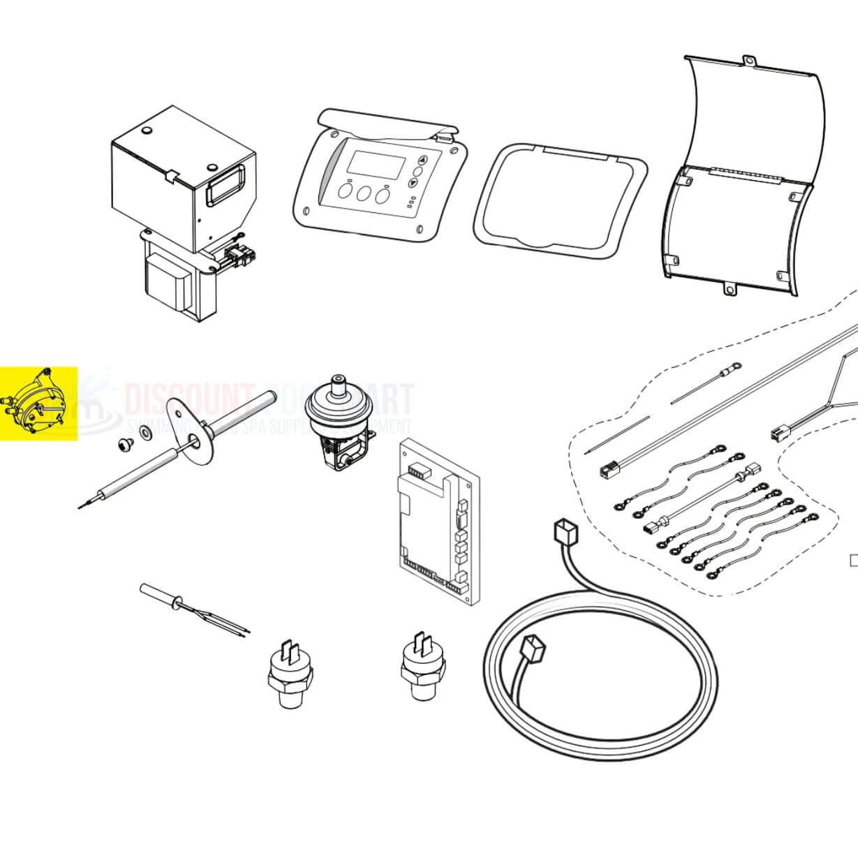 Jandy Air Pressure Switch R0456400 parts diagram for JXI and LXI heaters by Discount Pool Mart DPM.