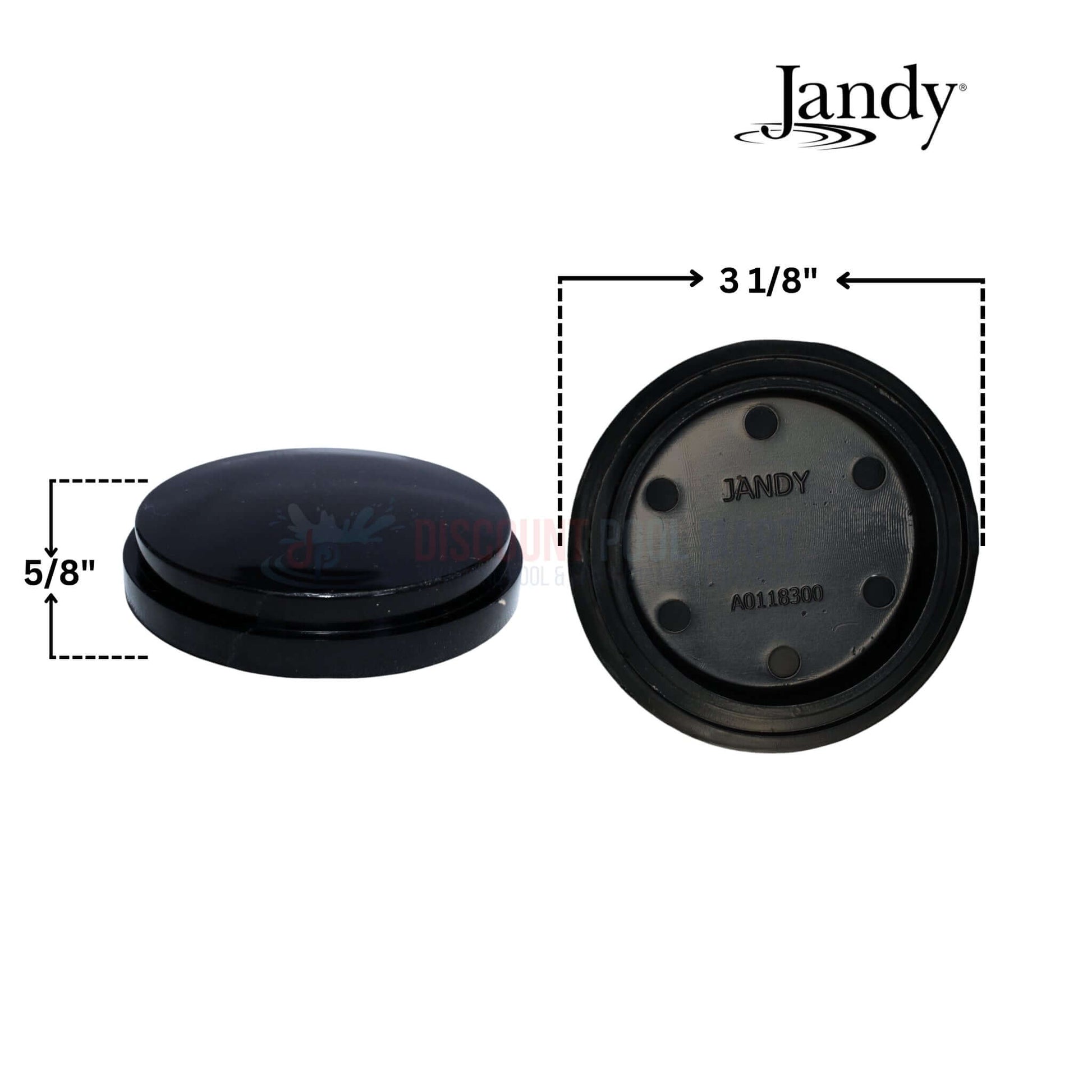 Jandy Drain Cap Assembly measurements 3 1/8" diameter, 5/8" height for DEV Filters | Discount Pool Mart DPM