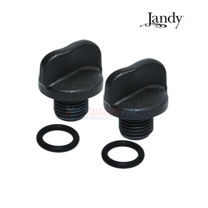 Jandy Drain Plug with O-Ring set for pumps and heaters, 2 pack from Discount Pool Mart DPM, prevents leaks.
